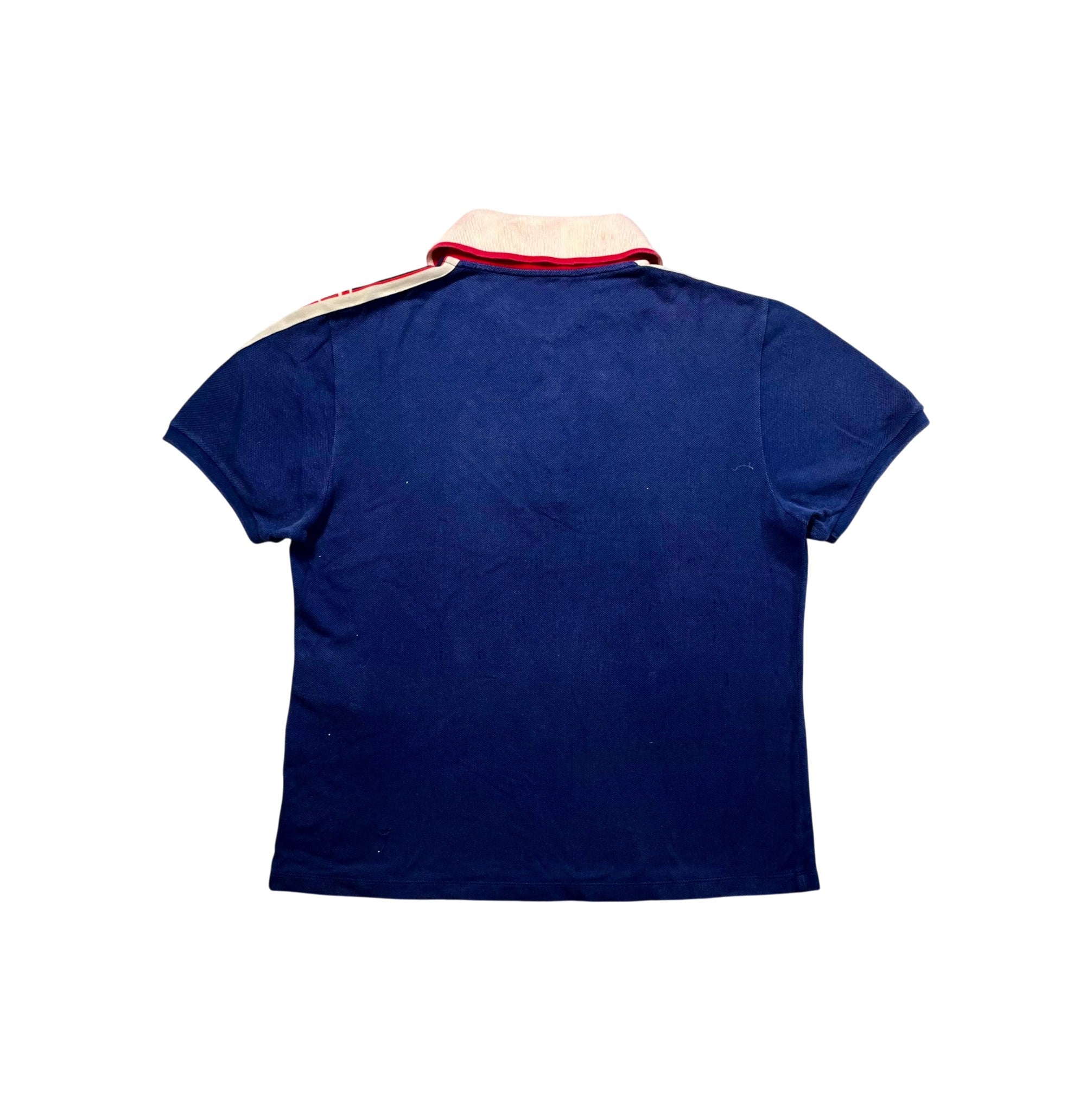 Gucci Shoulder Logo Navy, Cream & Red Polo Shirt