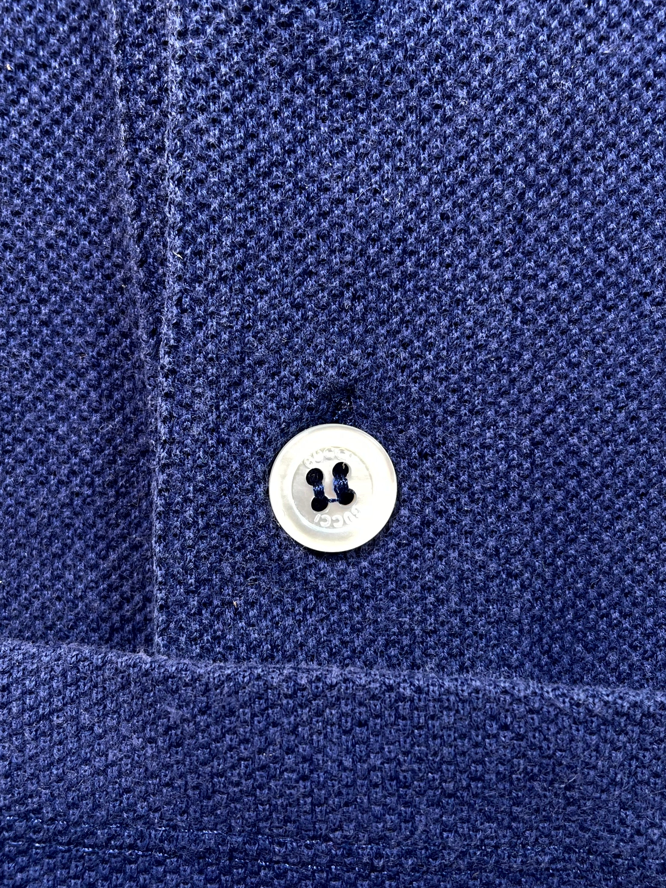 Gucci Shoulder Logo Navy, Cream & Red Polo Shirt