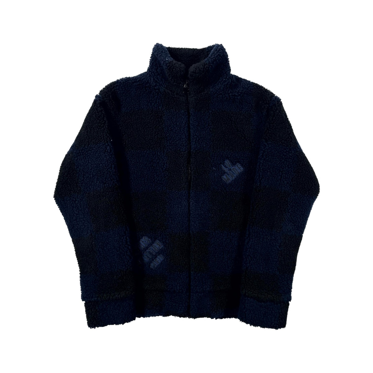 Louis Vuitton Damier Fleece Zip Up Black & Navy Jacket
