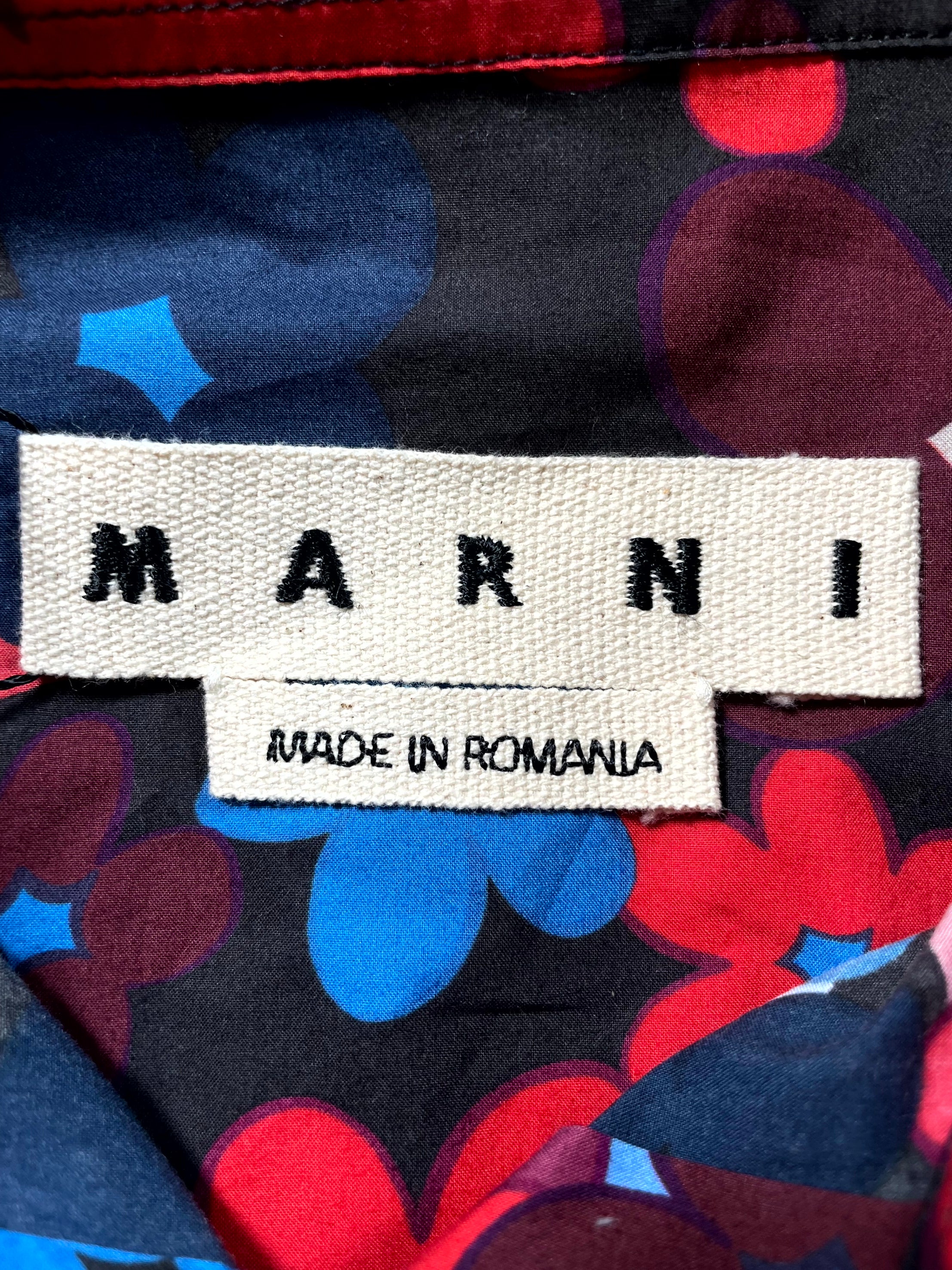 Marni Button Up Blue & Red Shirt