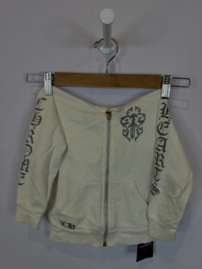 Chrome Hearts White Grey Dagger Zip Up Used 2T