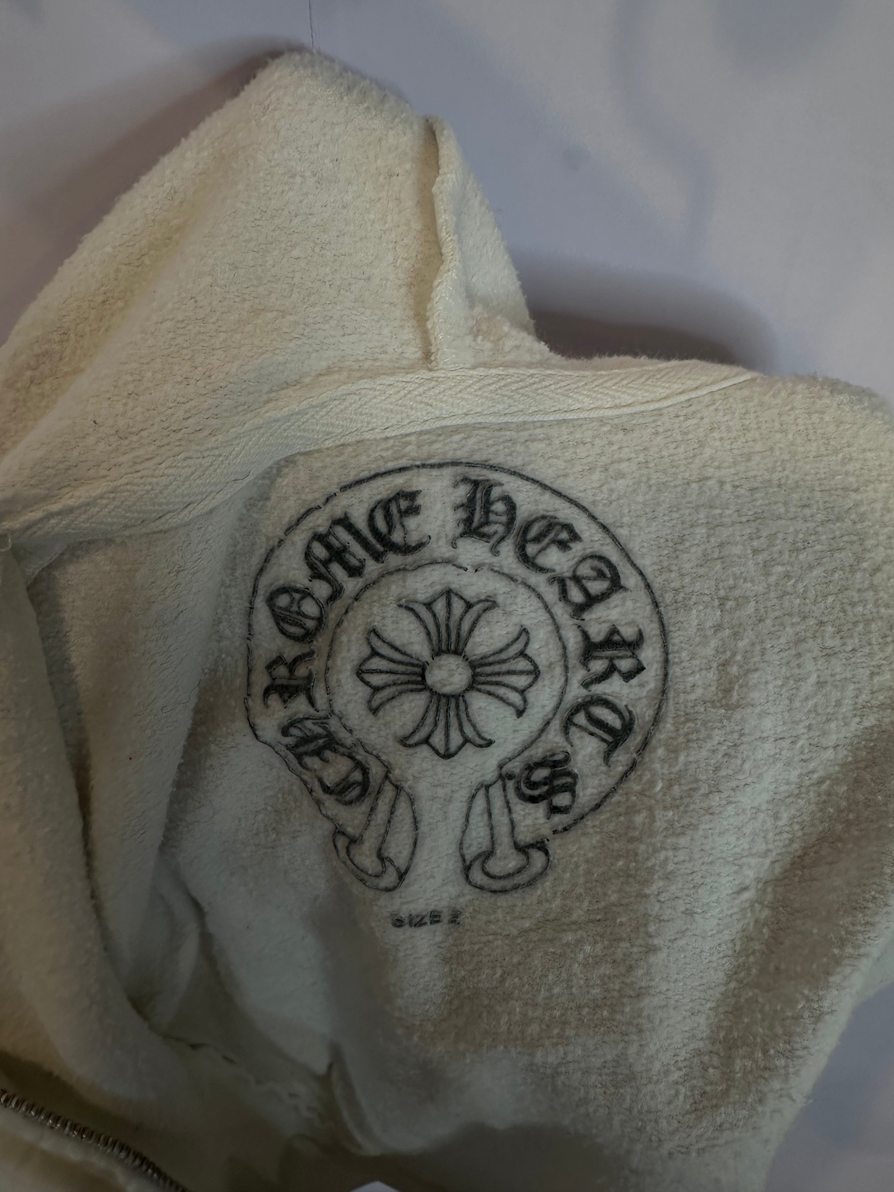 Chrome Hearts White Grey Dagger Zip Up Used 2T