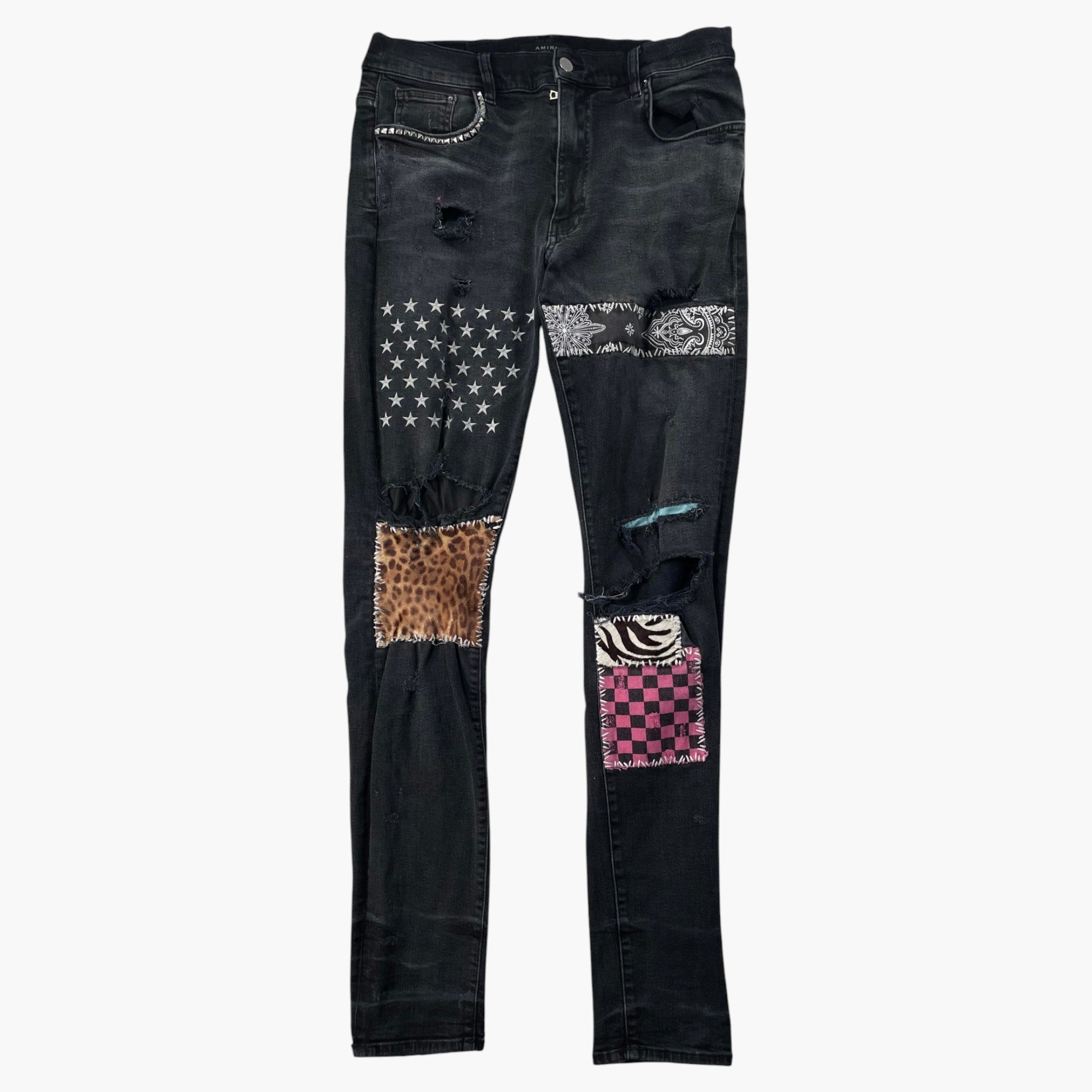 Amiri Art Patchwork Black Wash Jeans