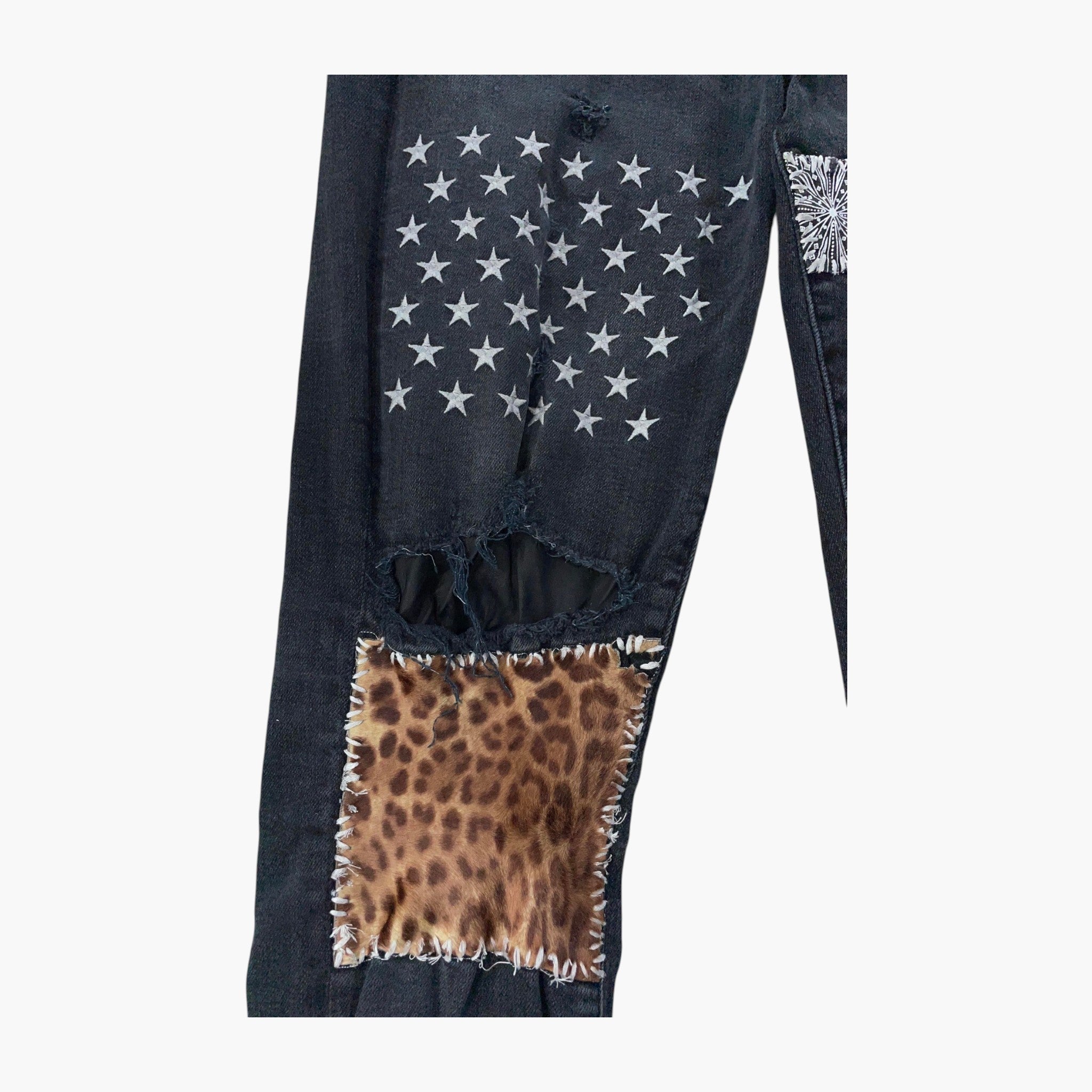 Amiri Art Patchwork Black Wash Jeans