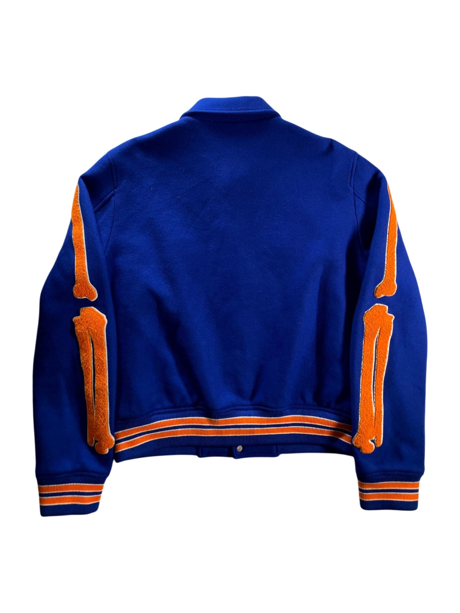 Amiri Bone Blue & Orange Varsity Jacket