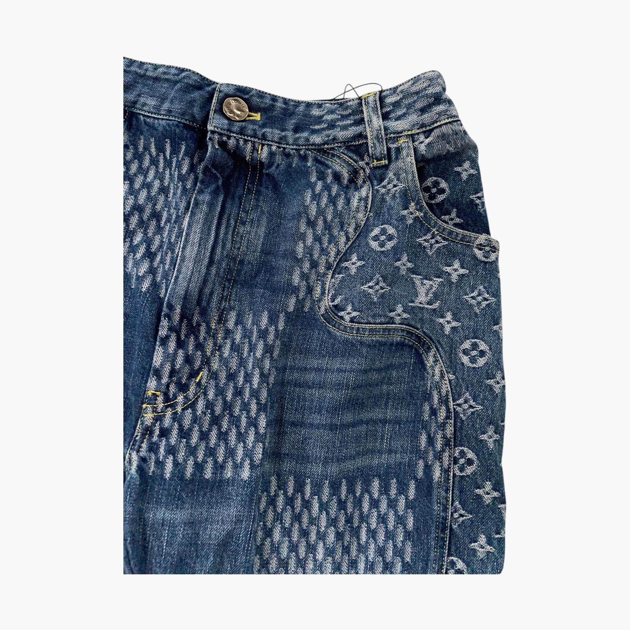Louis Vuitton Nigo Damier Wave Light Wash Denim Jeans