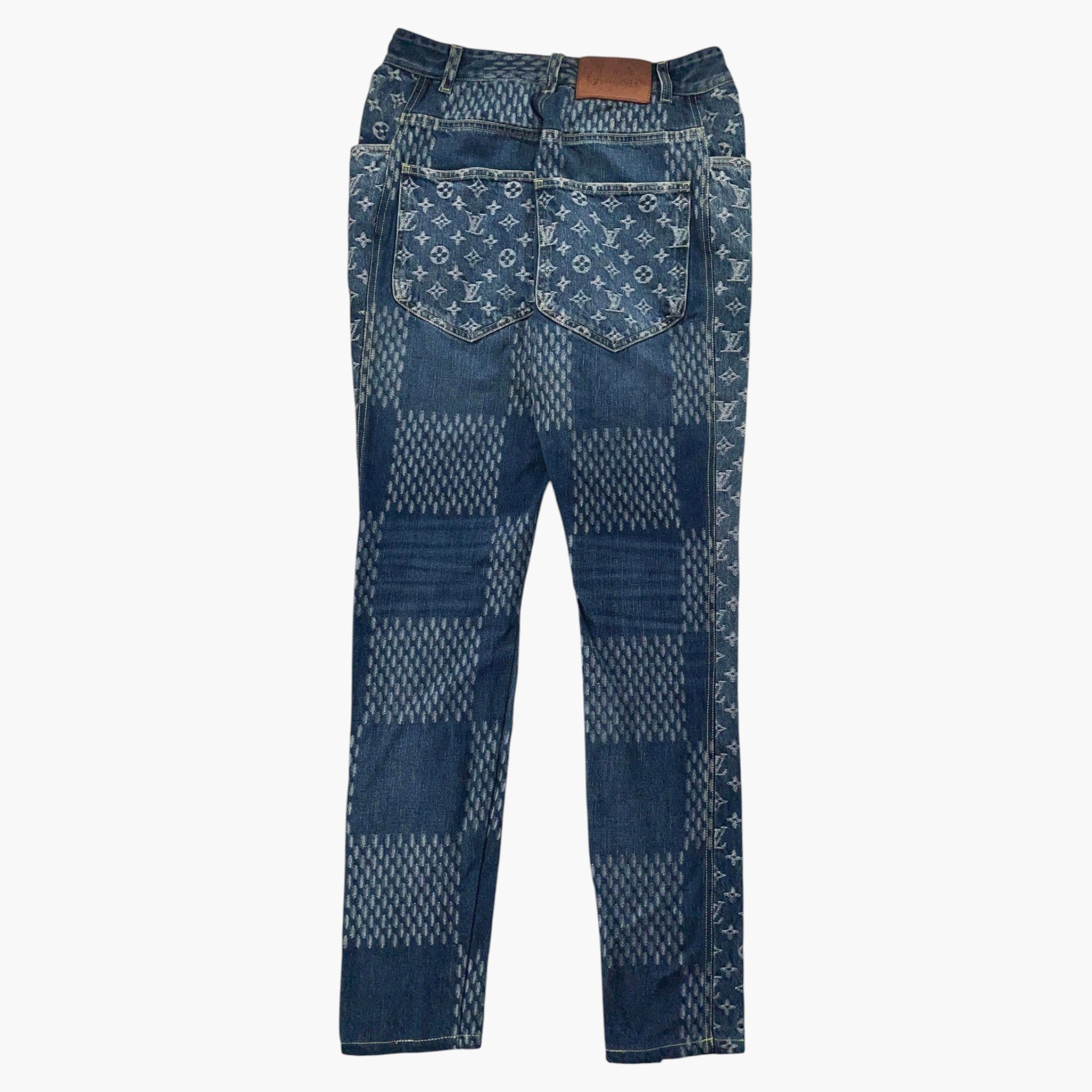 Louis Vuitton Nigo Damier Wave Light Wash Denim Jeans