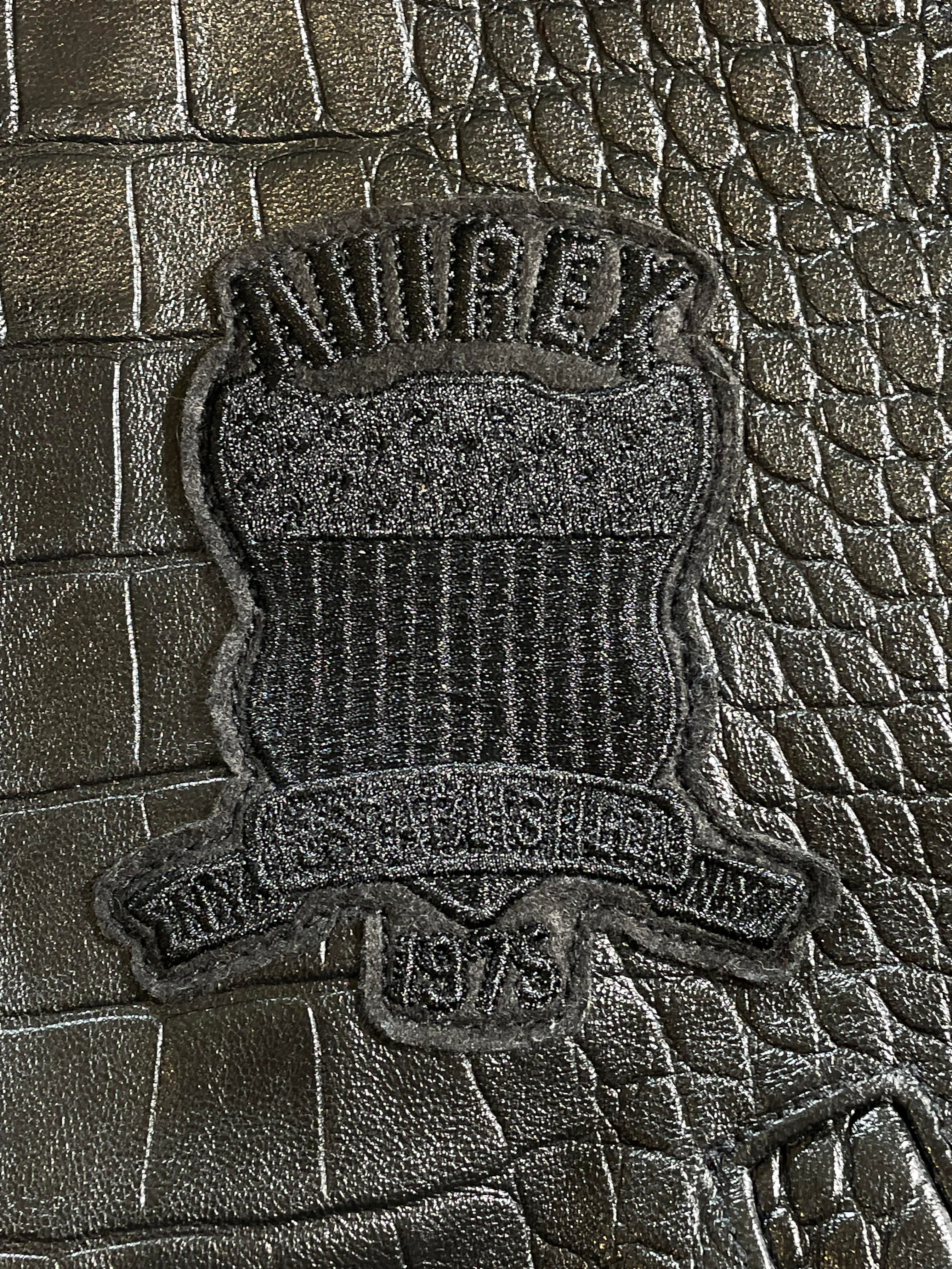 Avirex Distressed Croc Icon Black Jacket