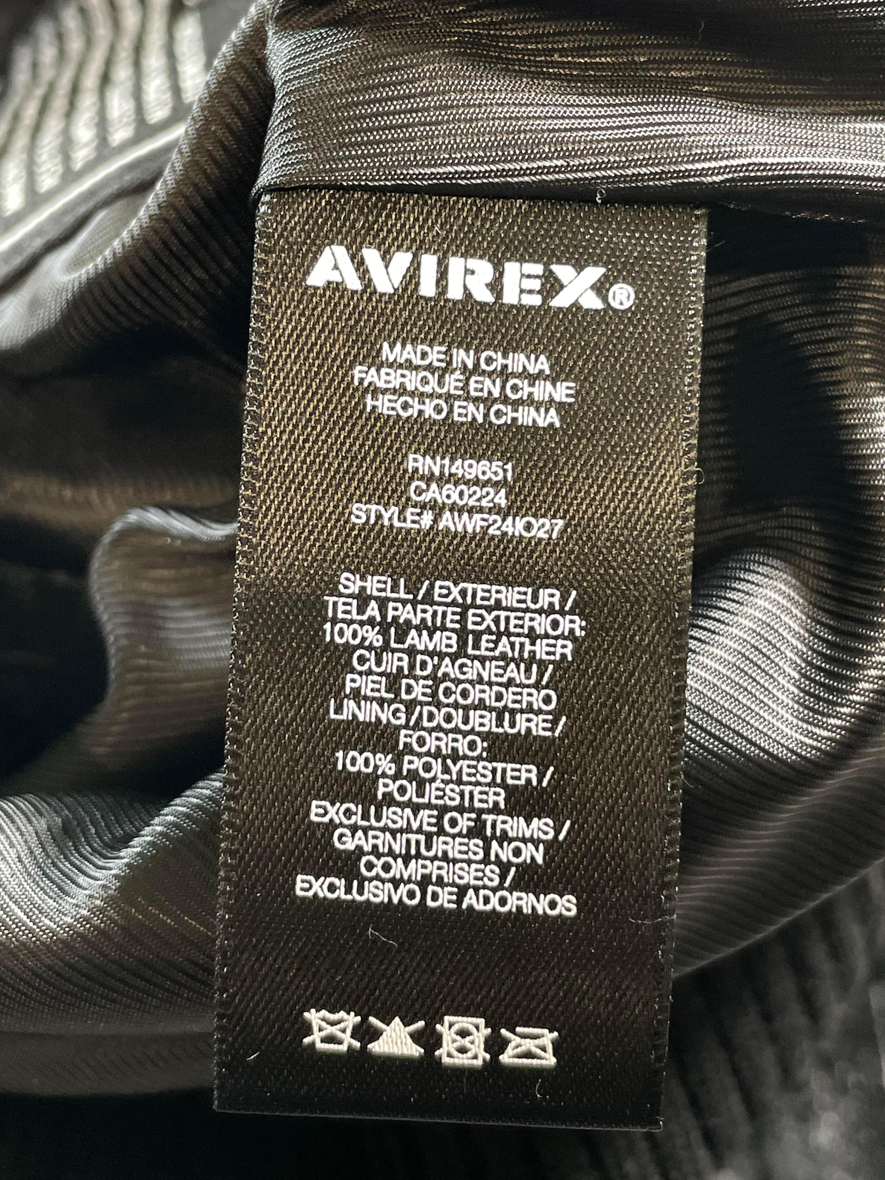 Avirex Distressed Croc Icon Black Jacket
