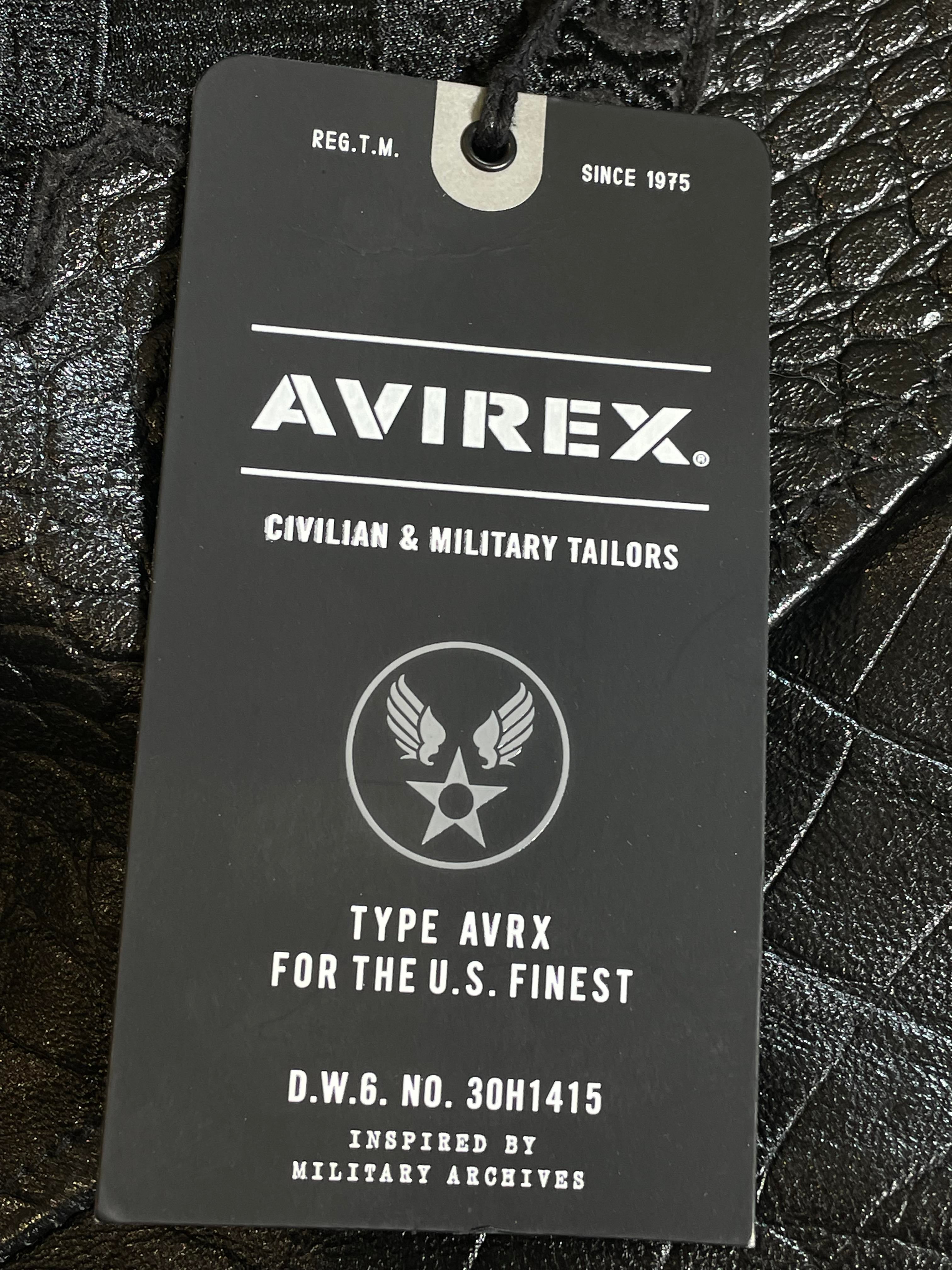 Avirex Distressed Croc Icon Black Jacket
