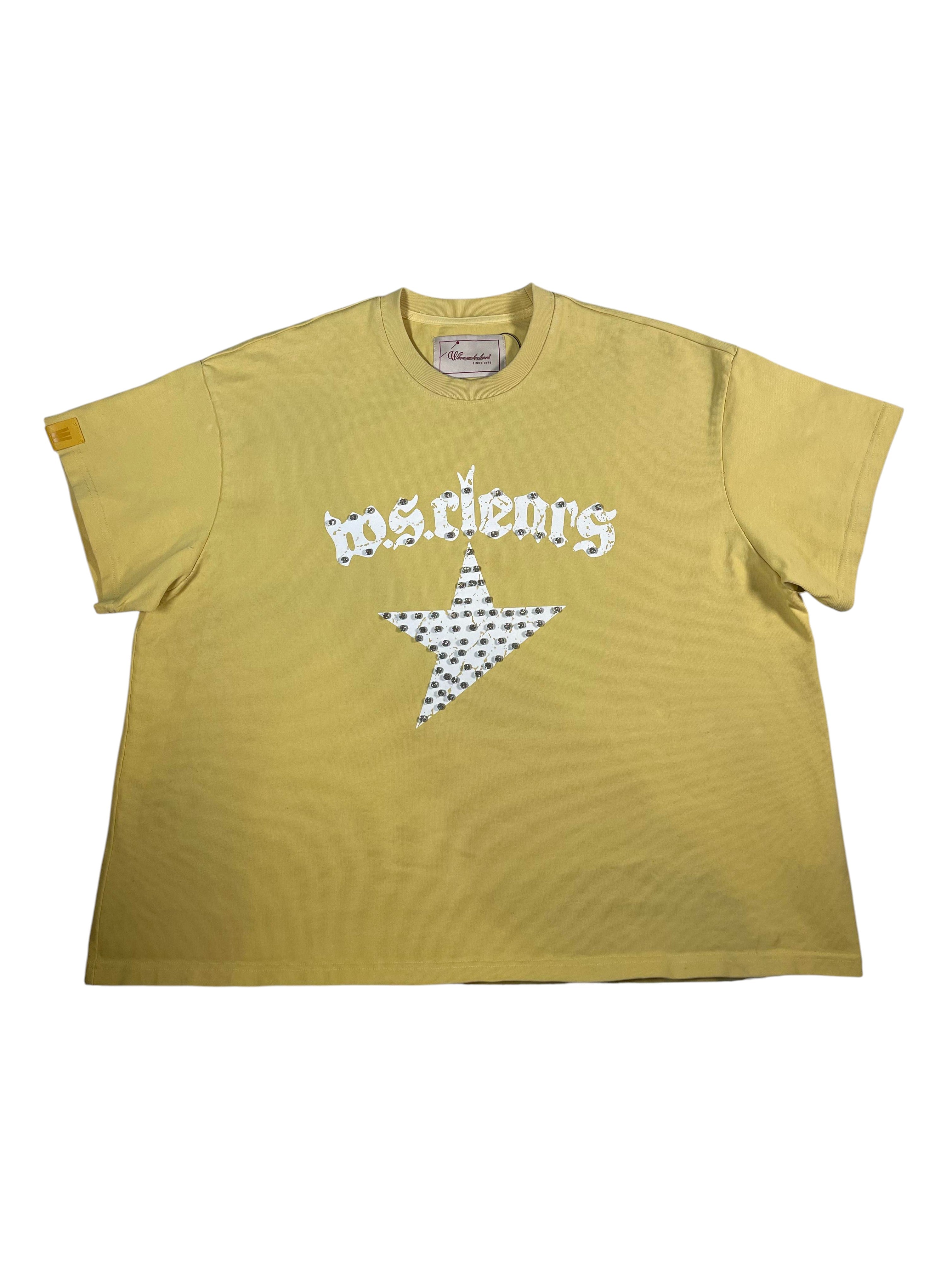 When Smoke Clears Yellow Chest Logo Tee