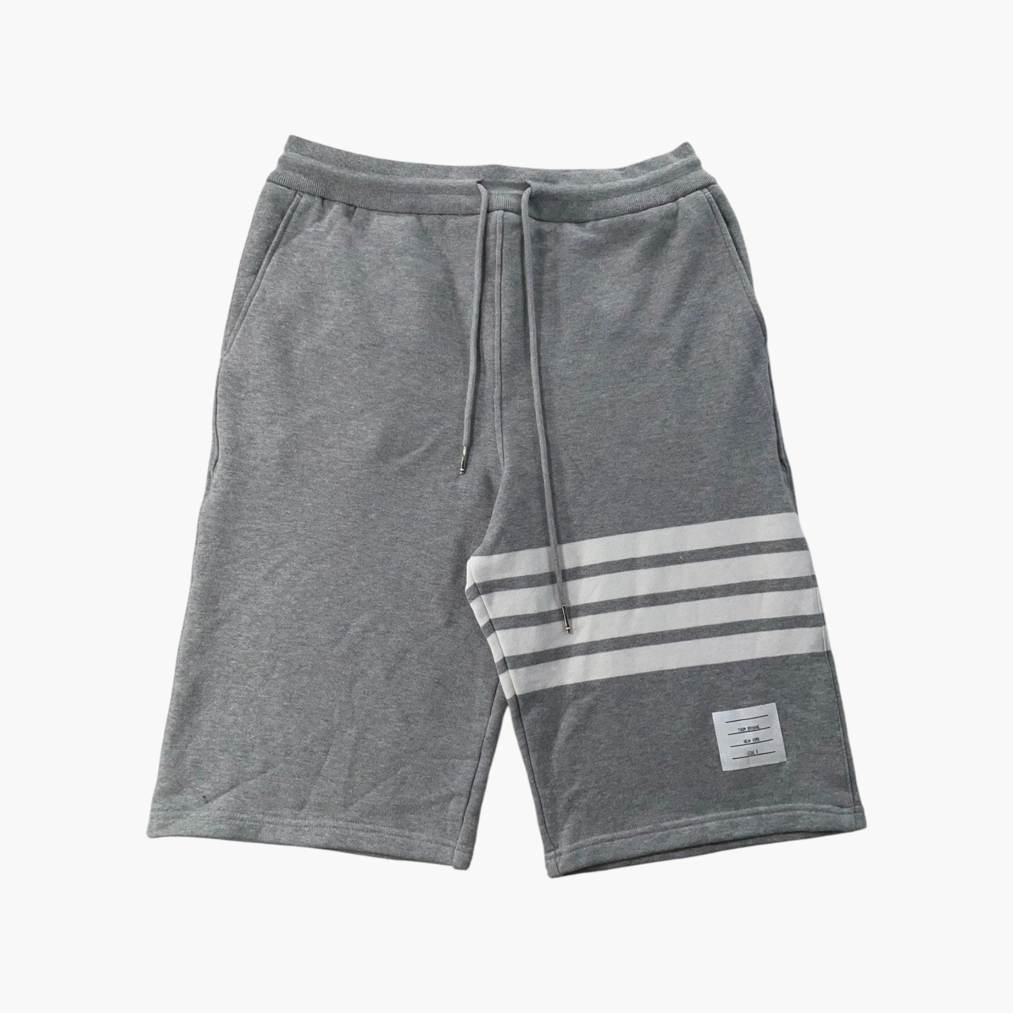Thom Browne Grey & White Stripe Sweat Shorts