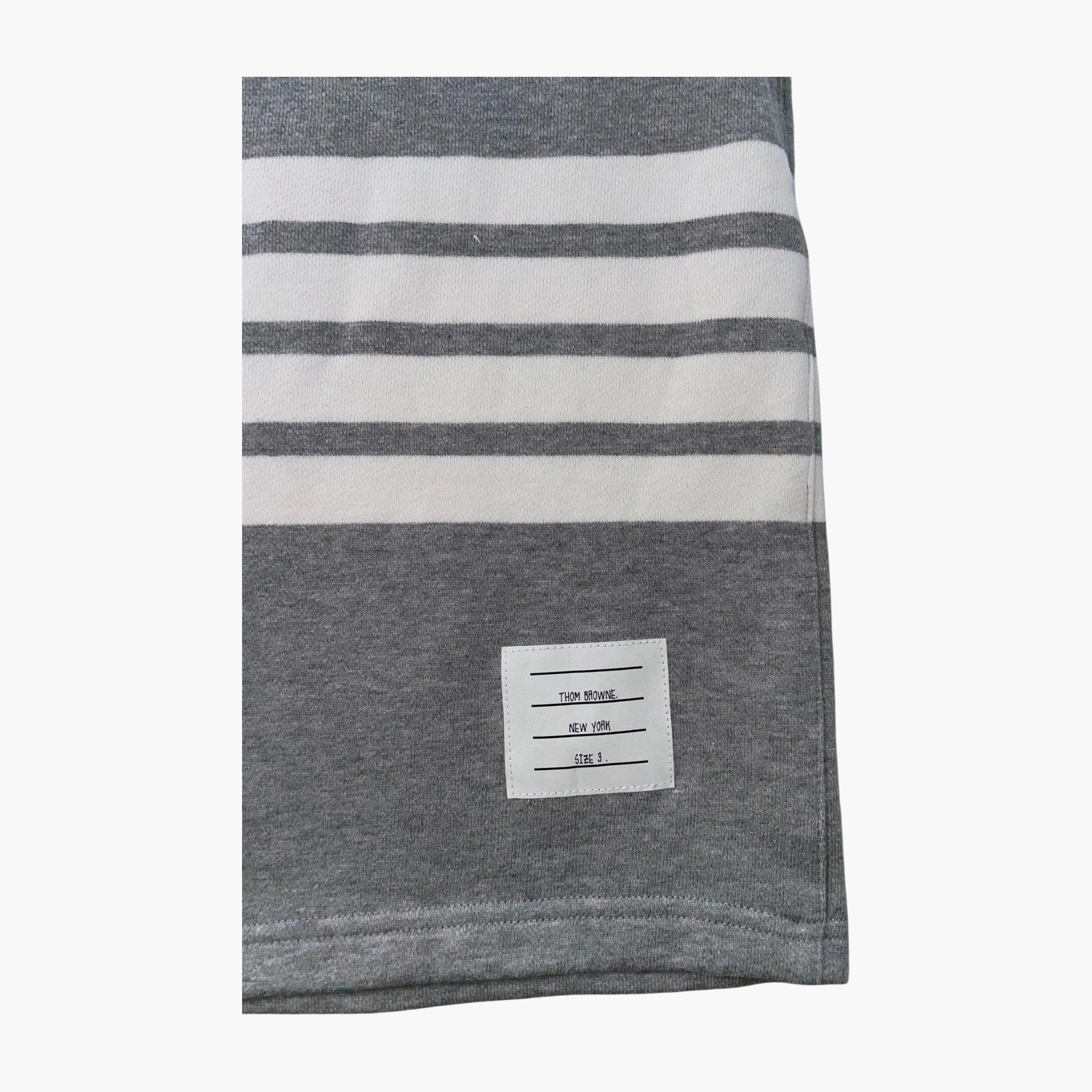 Thom Browne Grey & White Stripe Sweat Shorts