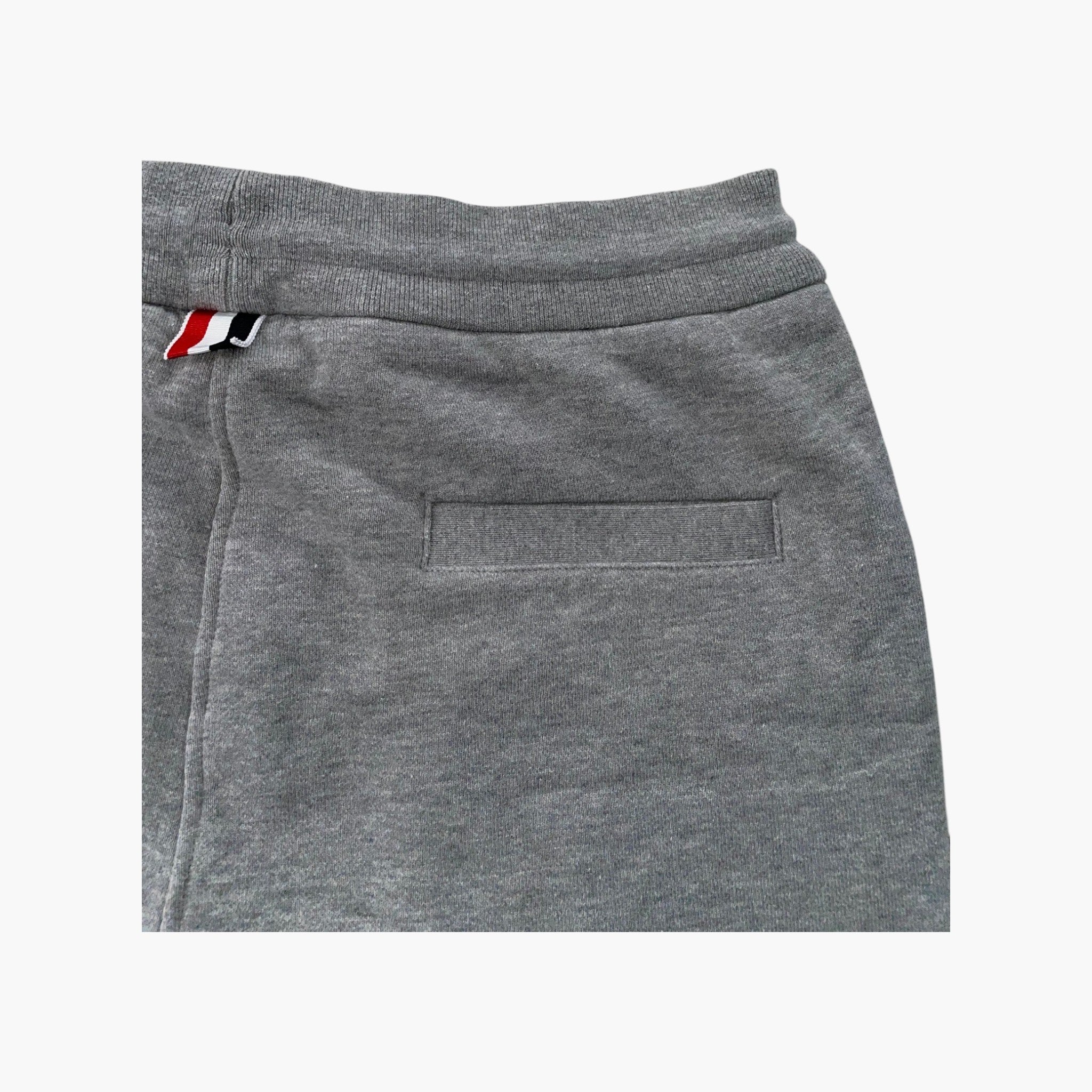 Thom Browne Grey & White Stripe Sweat Shorts