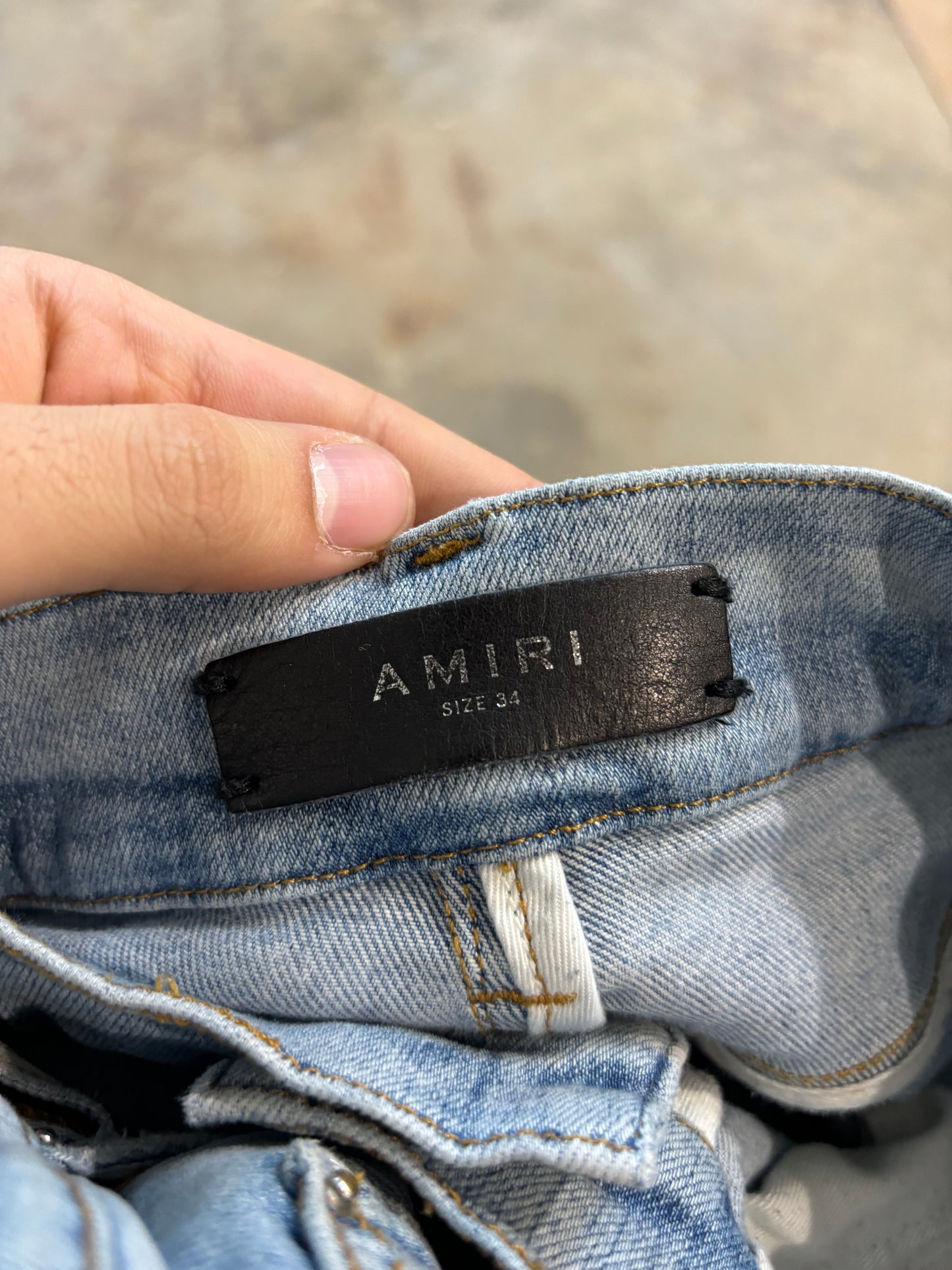 Amiri Jeans Light Wash Plain Thrasher Used 34