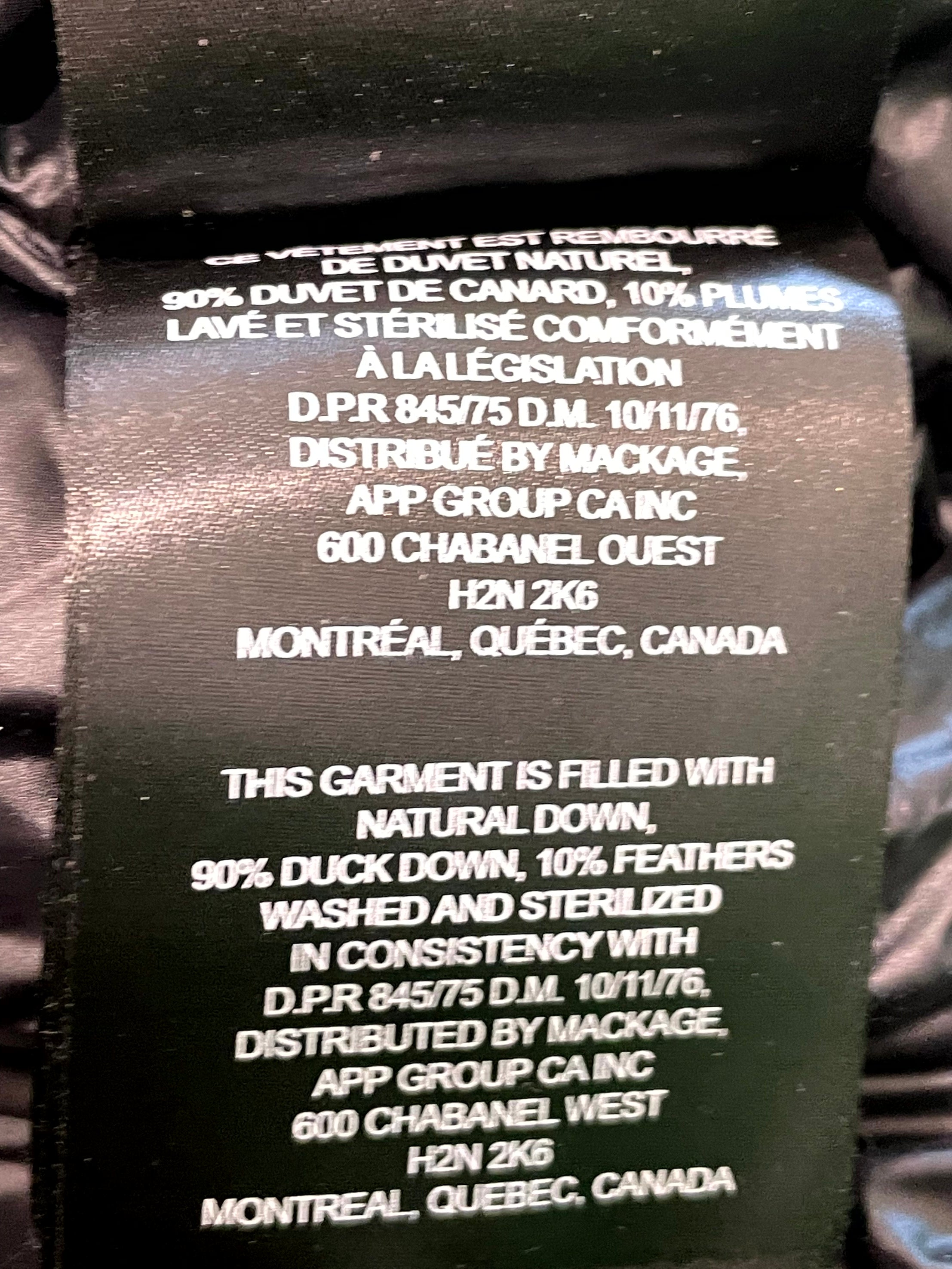 Mackage Jacket Black Used 3XL