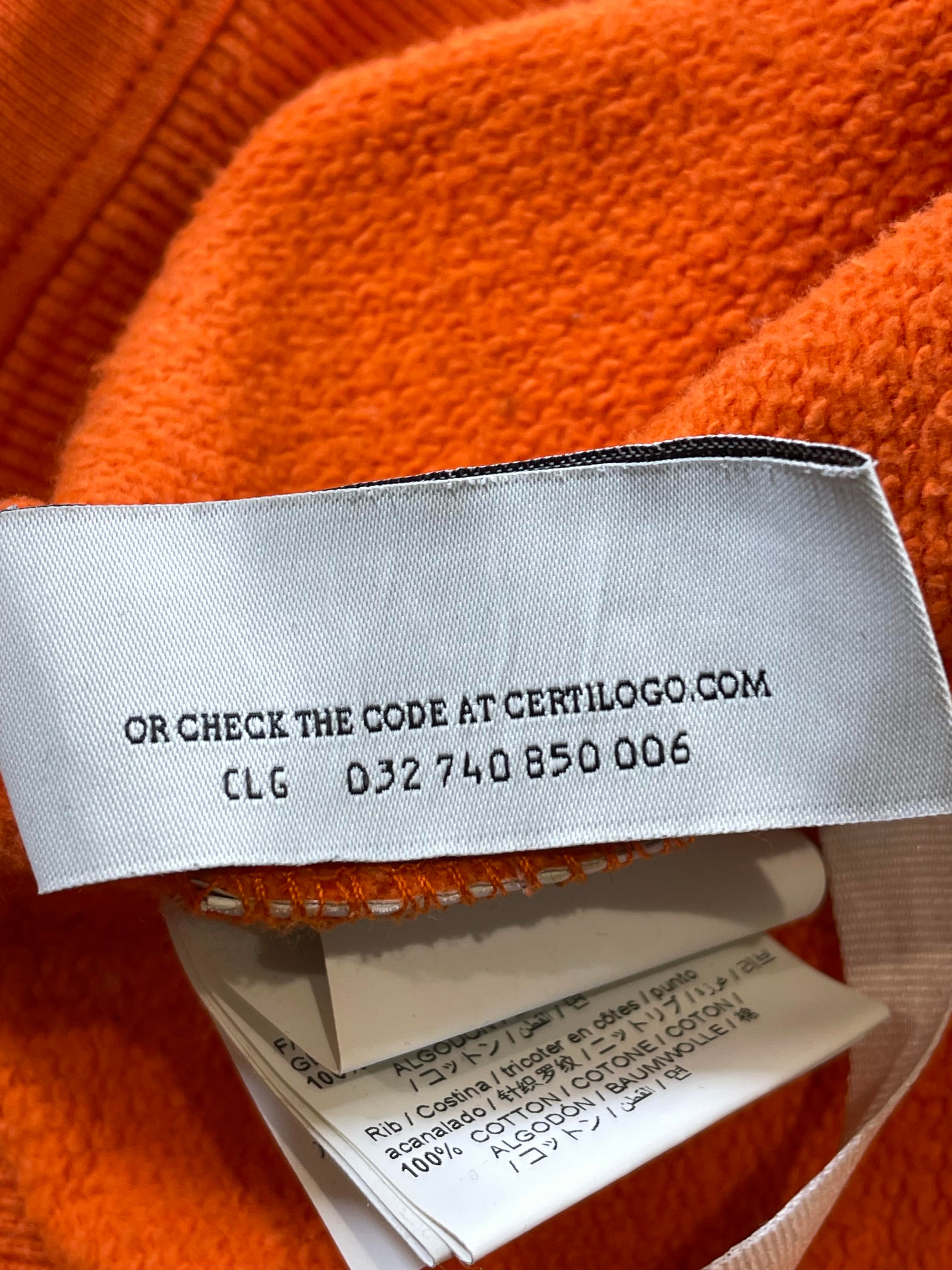 Off White Orange Black Painted Arrow Logo Hoodie