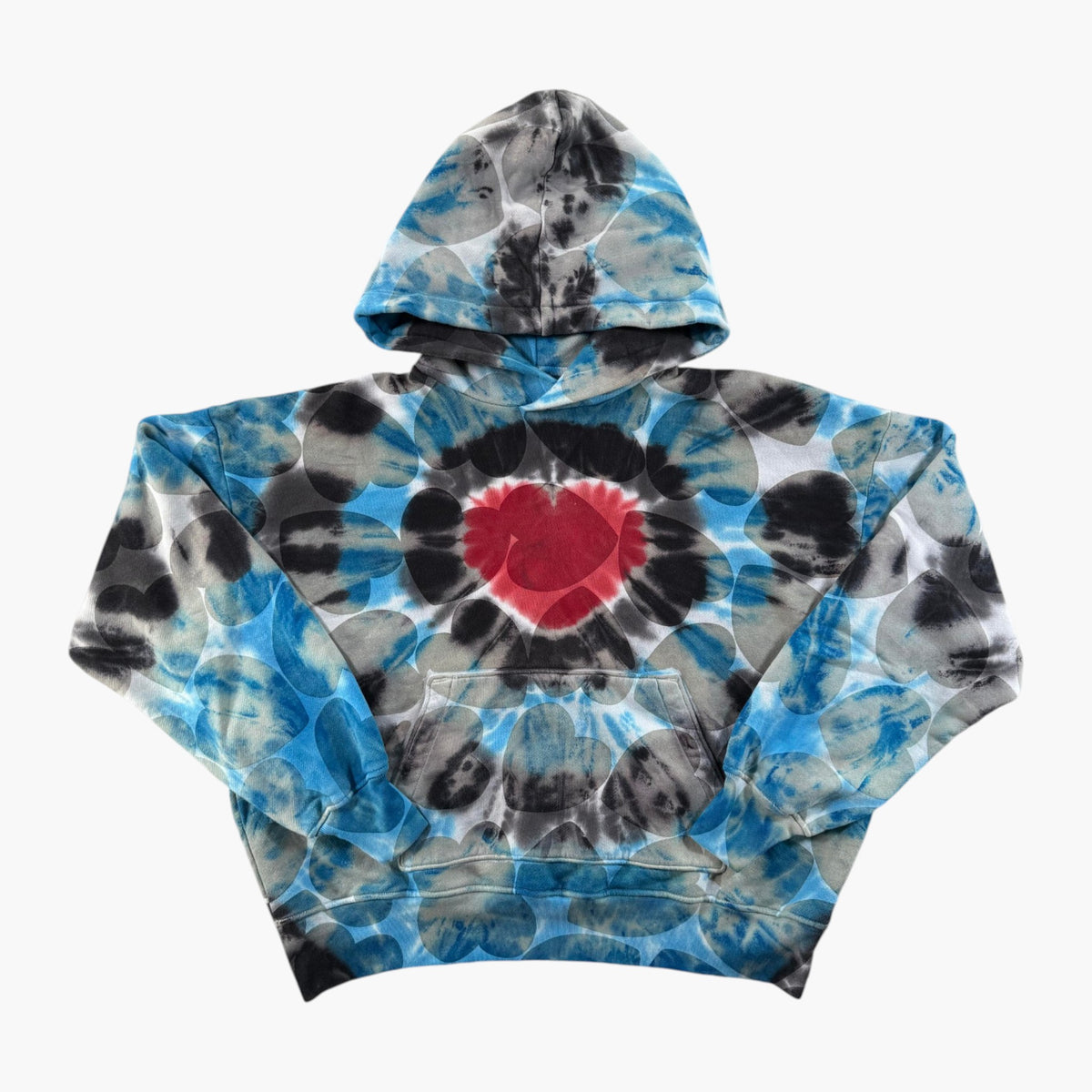 Amiri Tie Dye Core Logo Black & Blue Hoodie