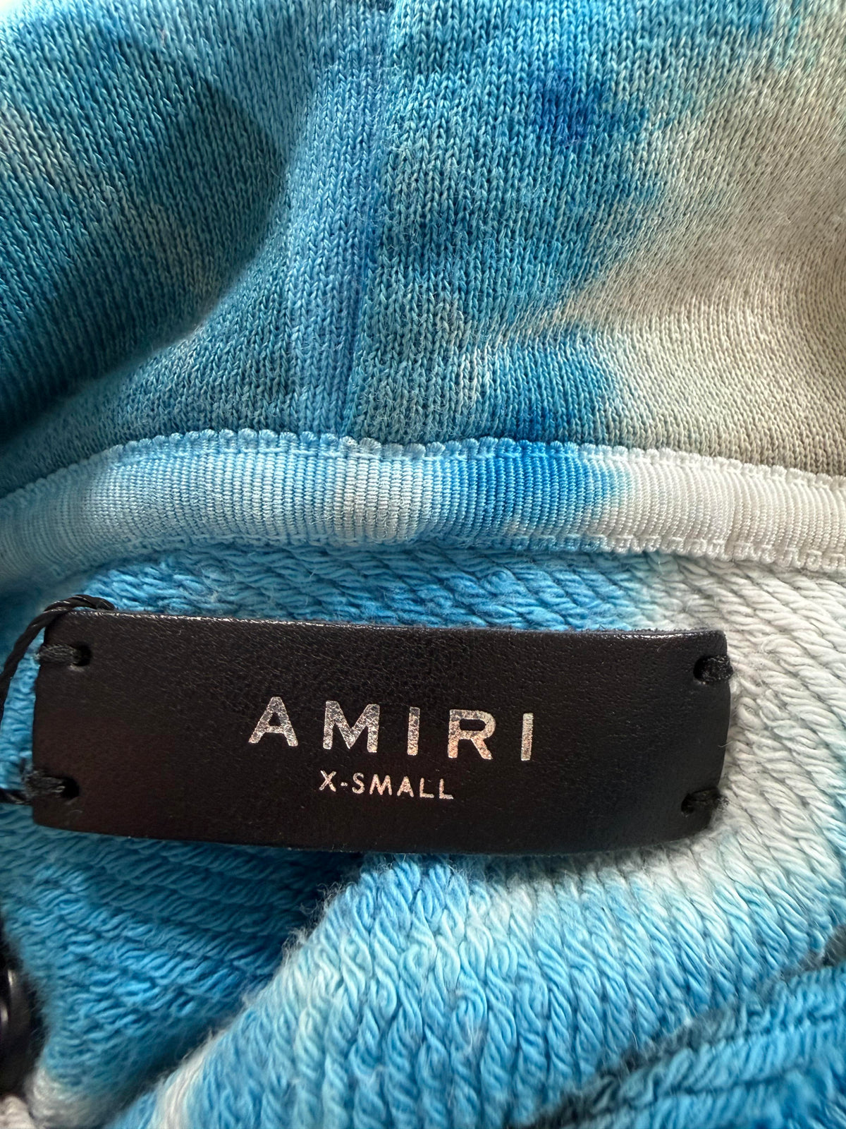 Amiri Tie Dye Core Logo Black & Blue Hoodie