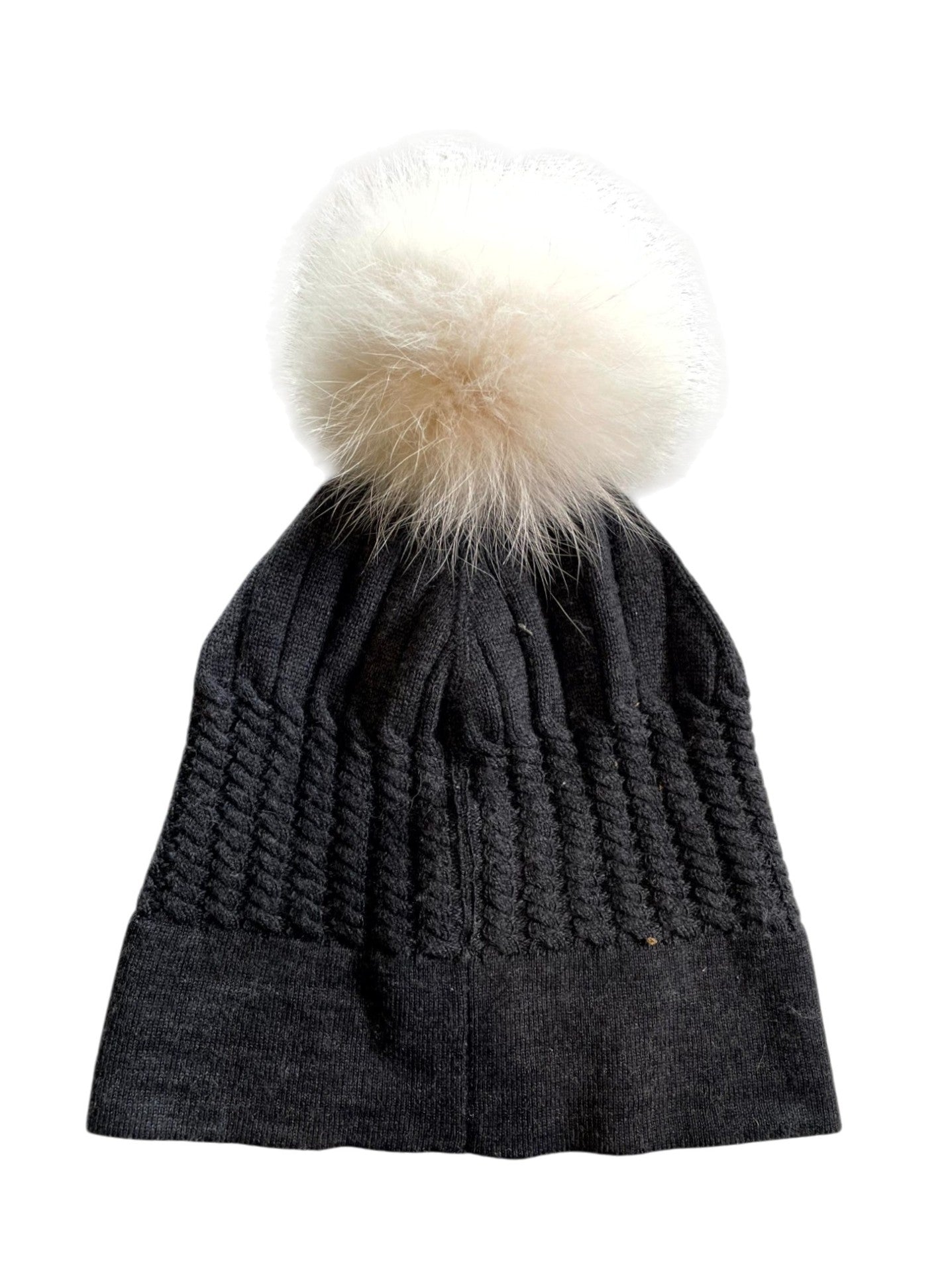 Moncler Fur Grey & White Beanie