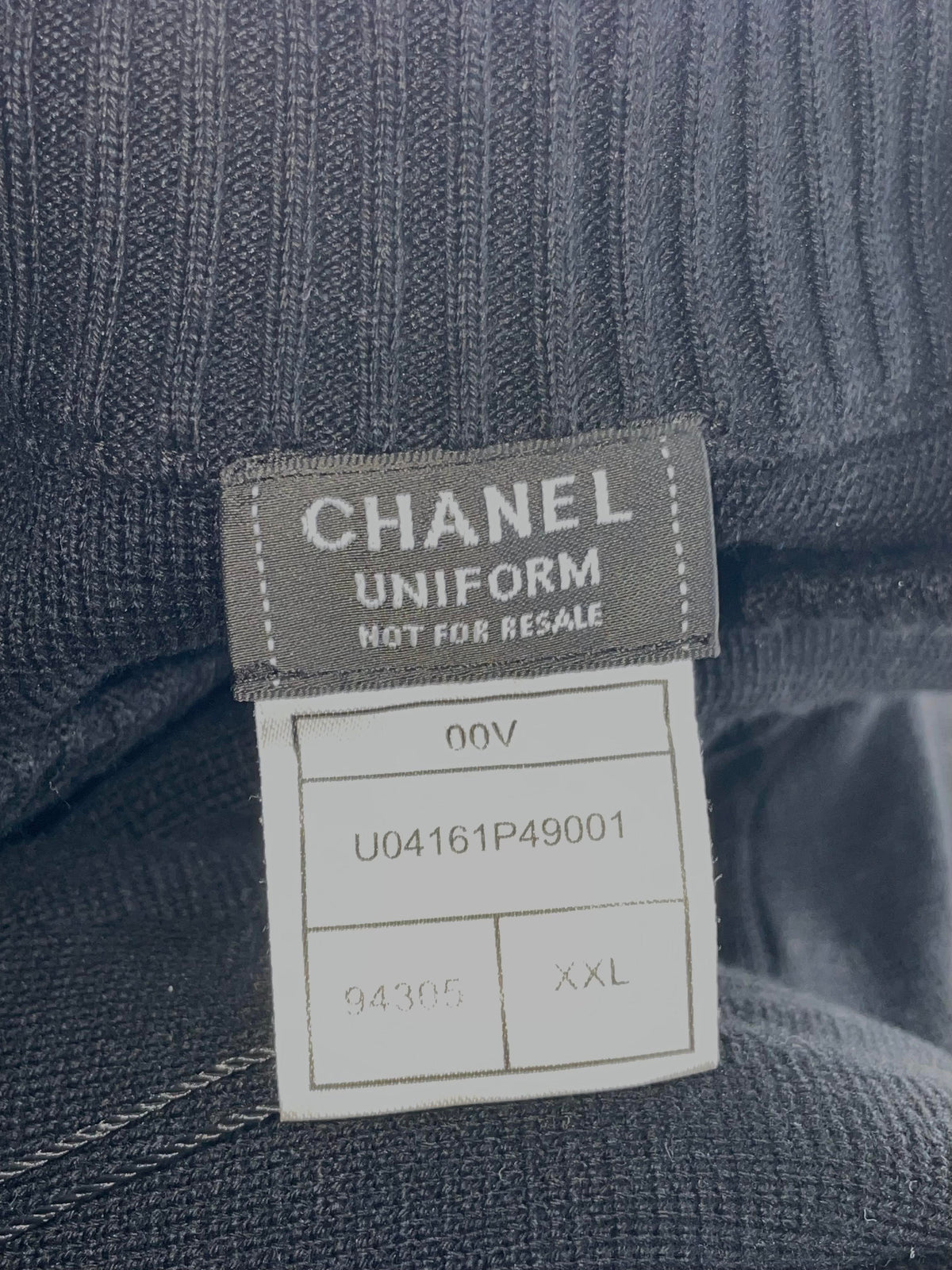 Chanel Uniform Black Zip Up Cardigan