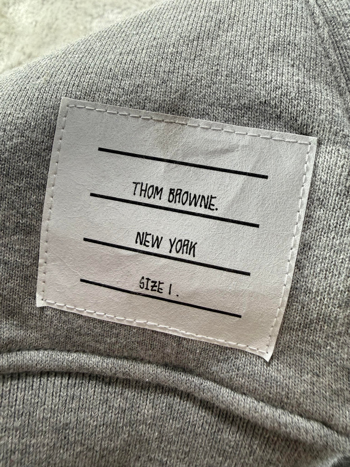 Thom Browne Grey & White Stripe Hoodie