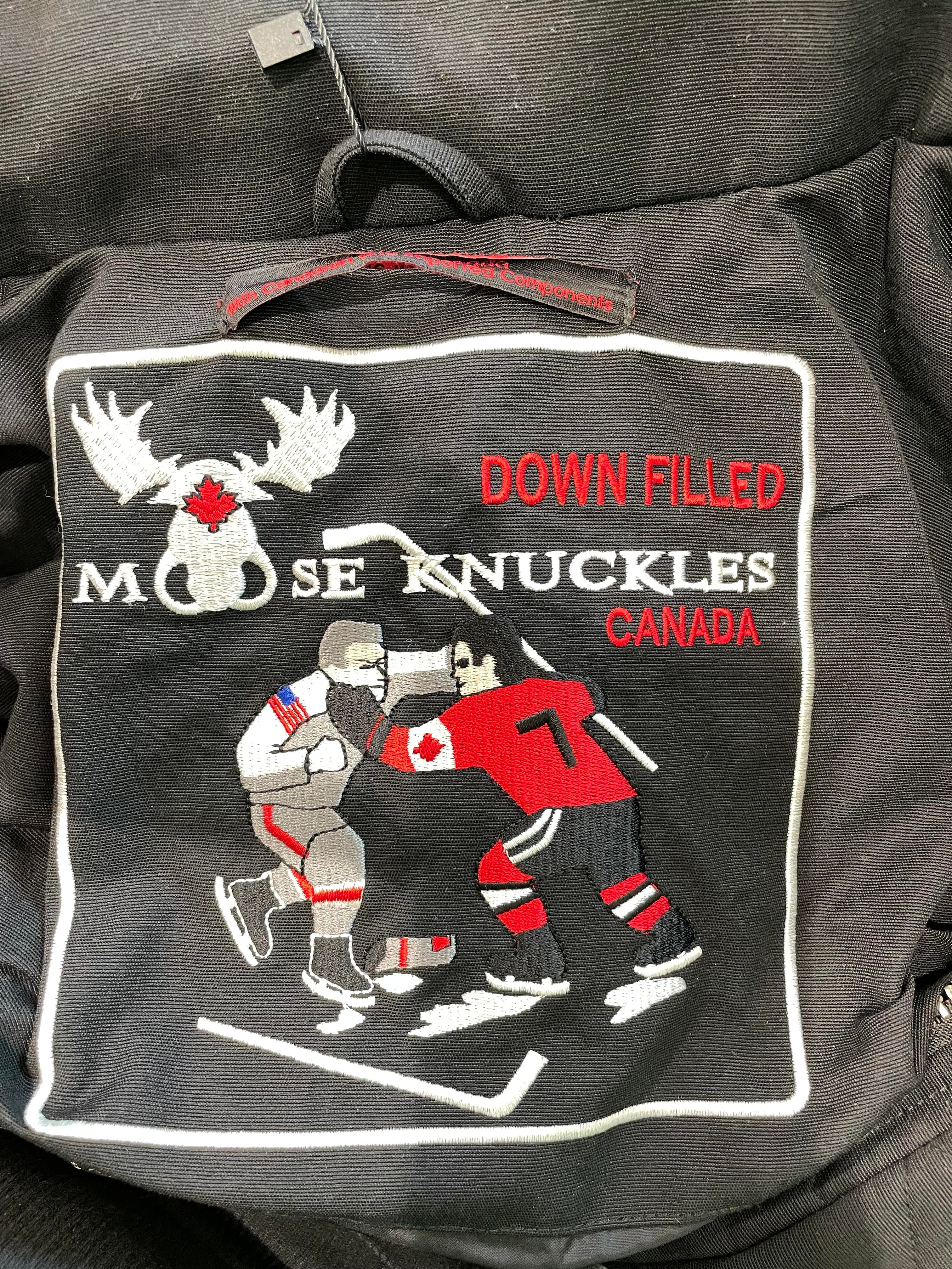 Moose Knuckles 3Q Black & Black Fur Parka Coat
