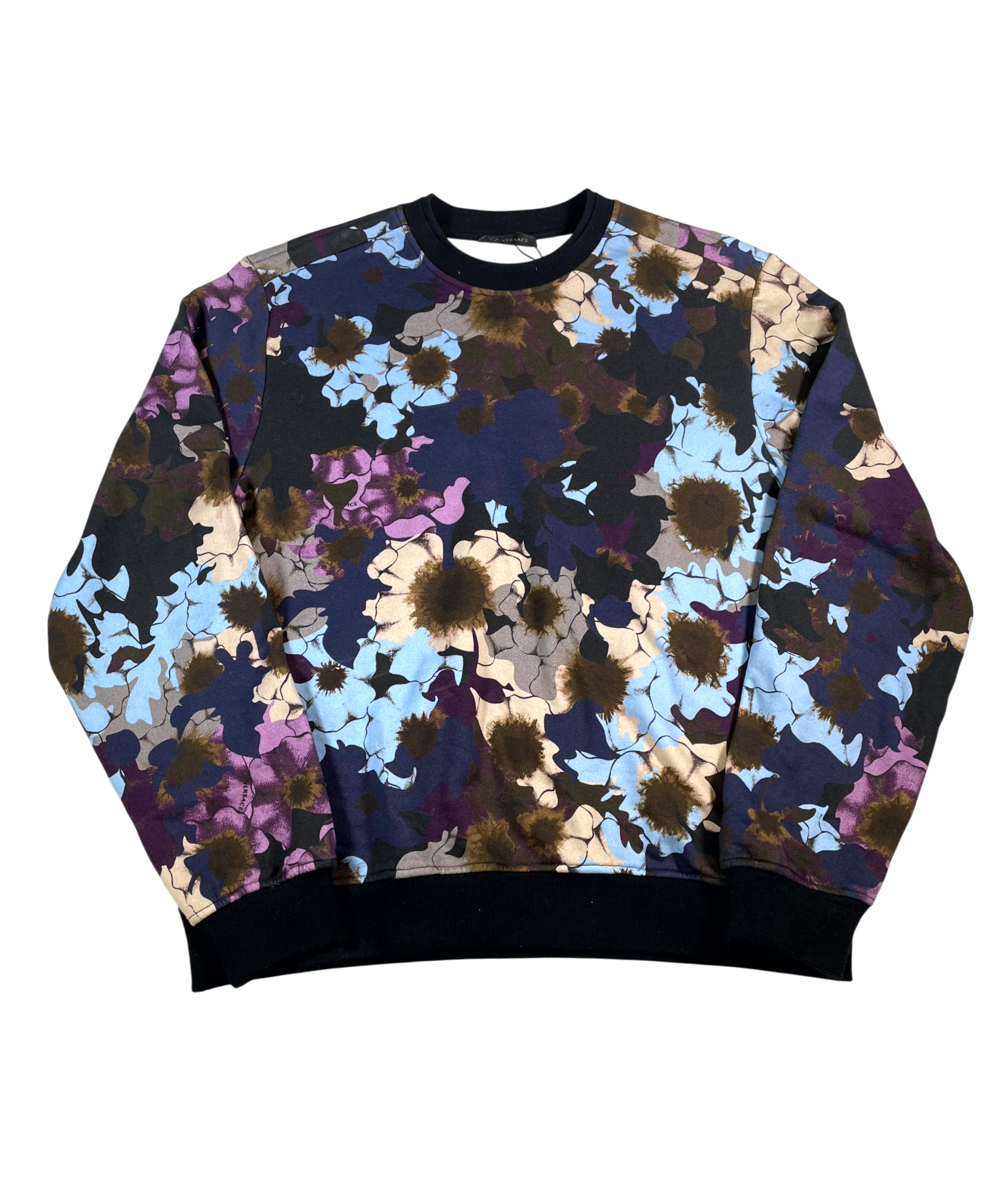 Versace Floral Crewneck Baby Blue & Purple Sweater