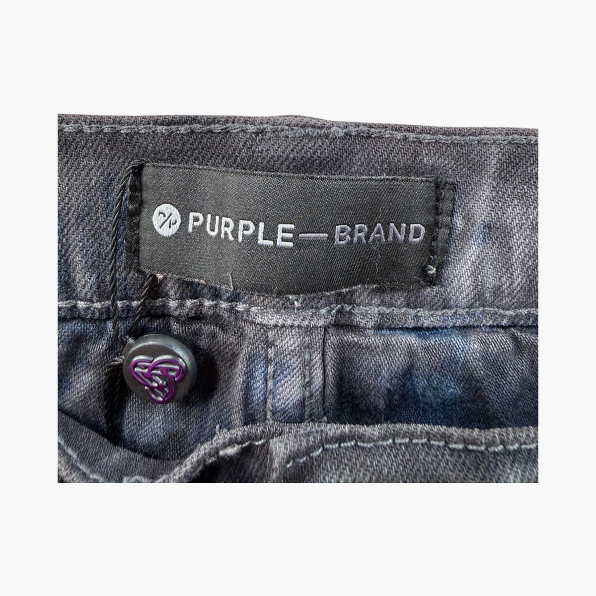 Purple Brand Black Wash Tie Dye Jeans