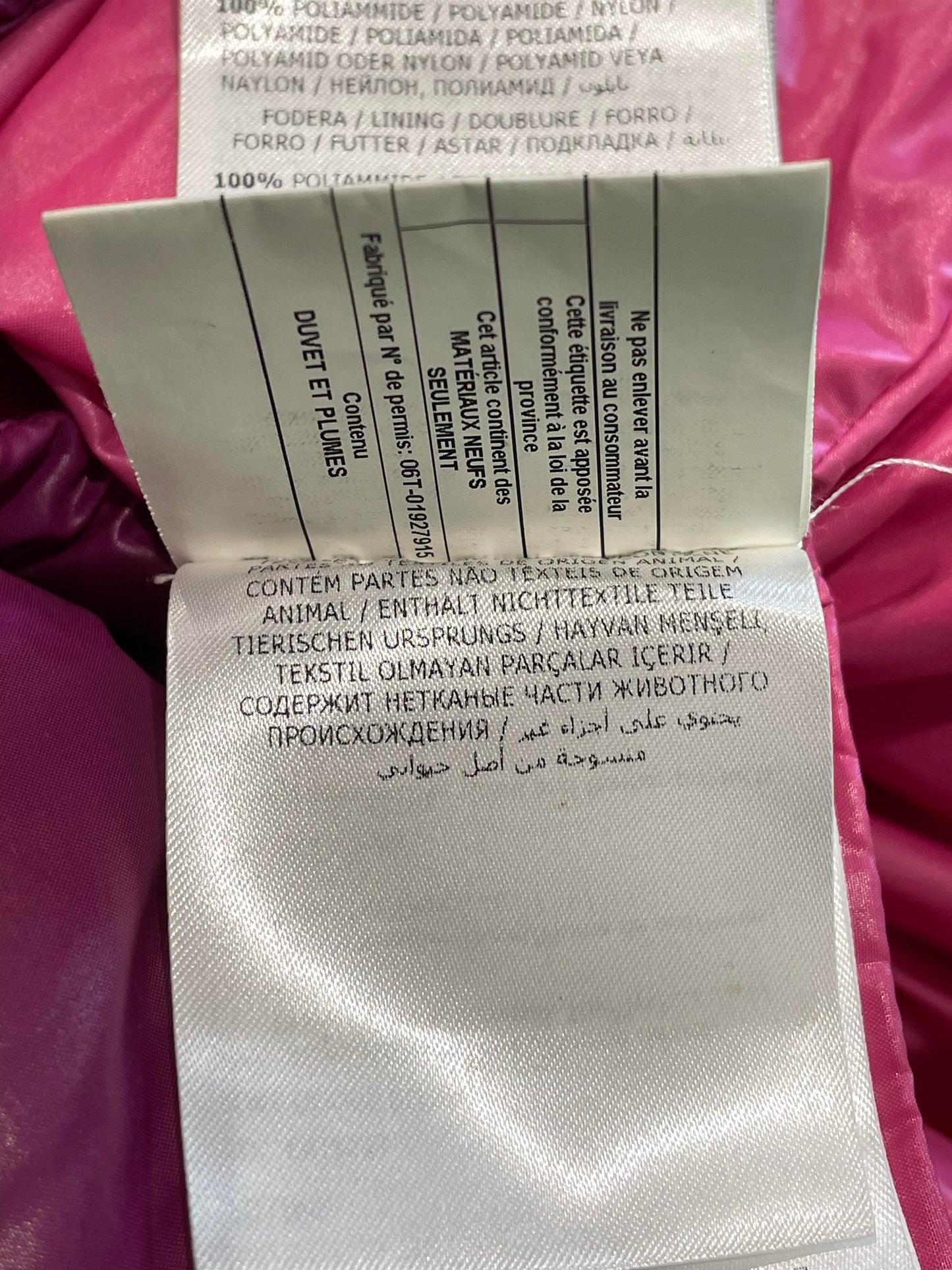 Moncler "Maya" Purple & Pink Puffer Coat