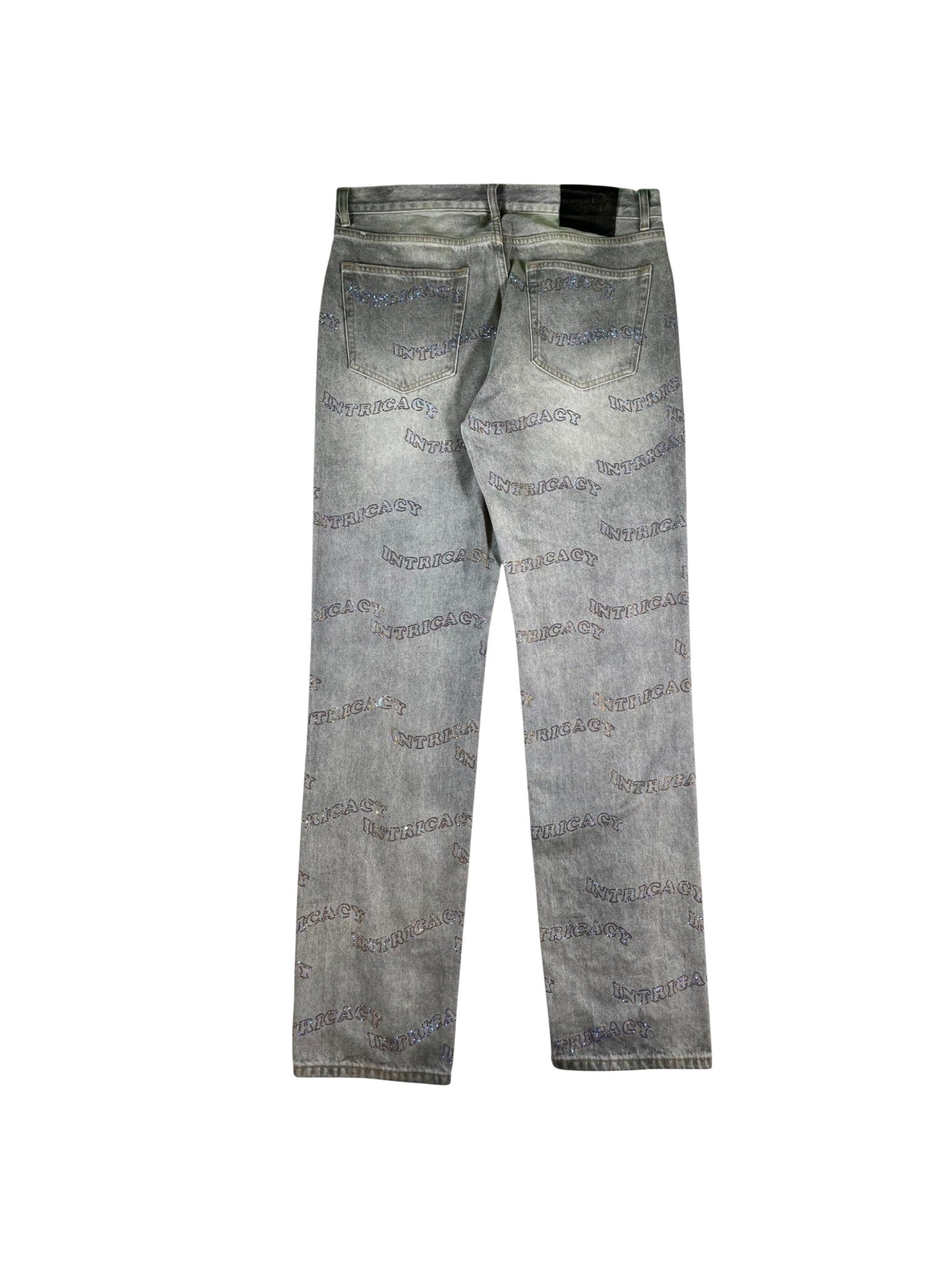 Lost Intricacy "Rhinestone All Over" Grey Jeans