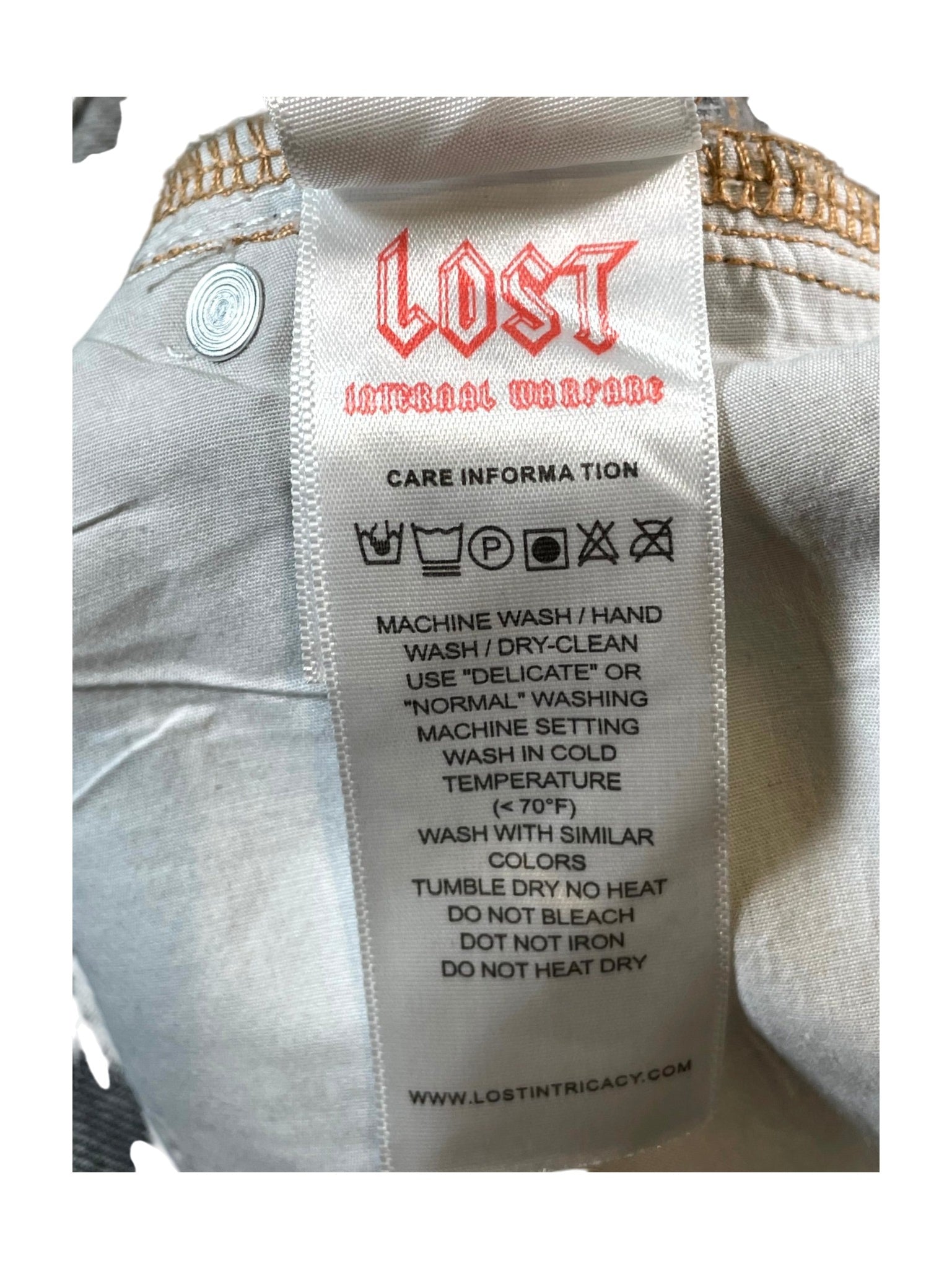 Lost Intricacy "Rhinestone All Over" Grey Jeans