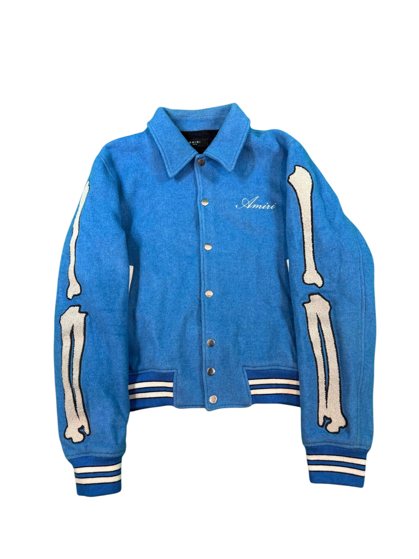 Amiri "Bone" Powder Blue Varsity Jacket