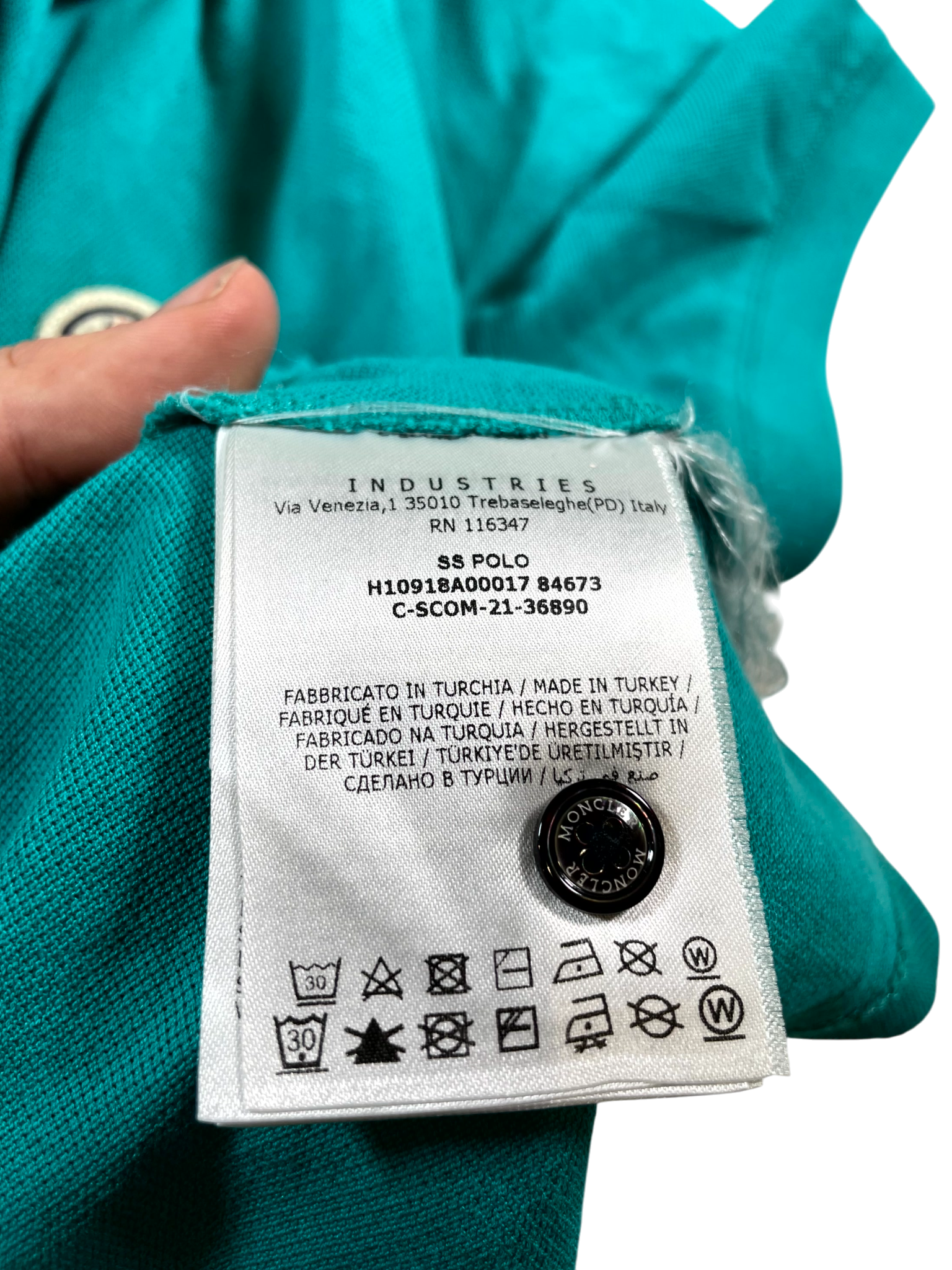 Moncler Collar Teal & Black Polo