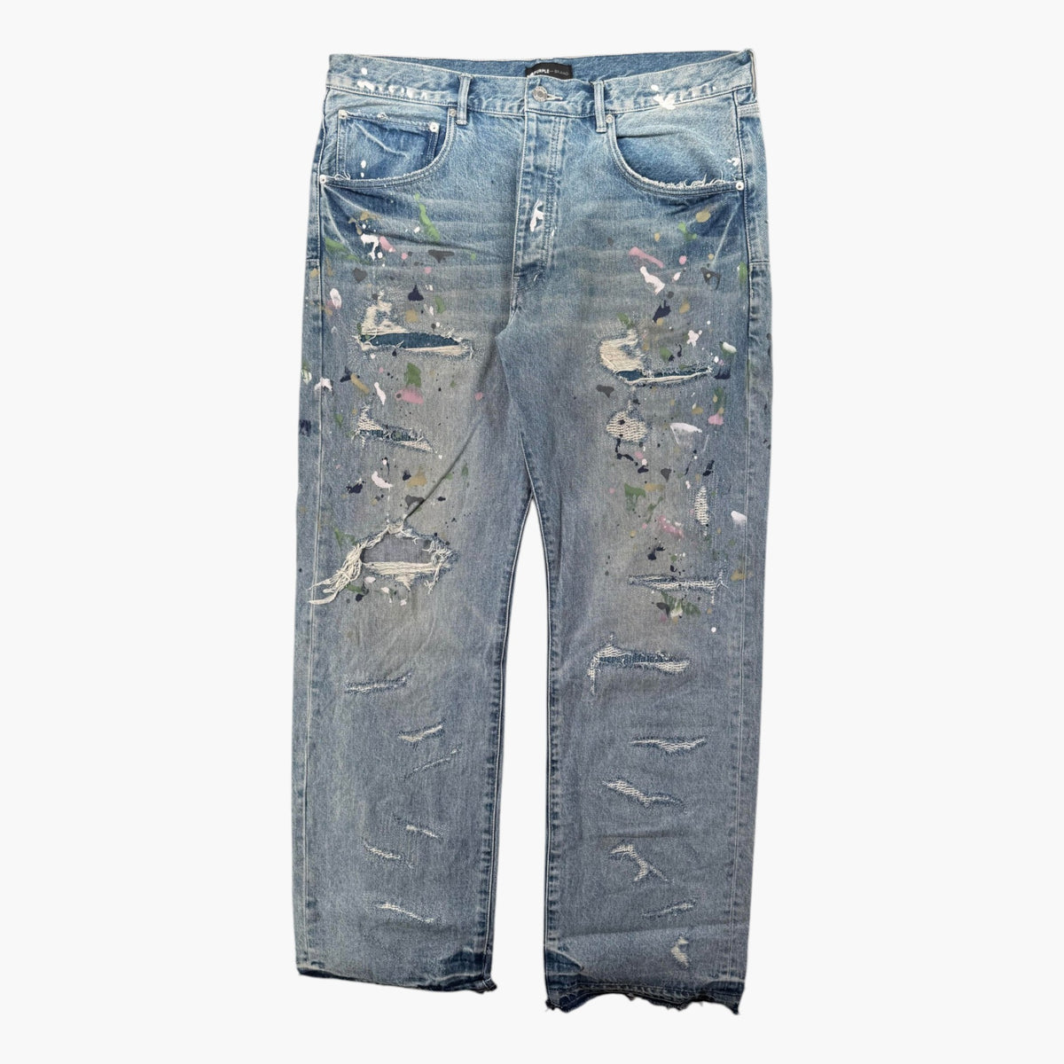 Purple Brand Light Wash Splatter Jeans