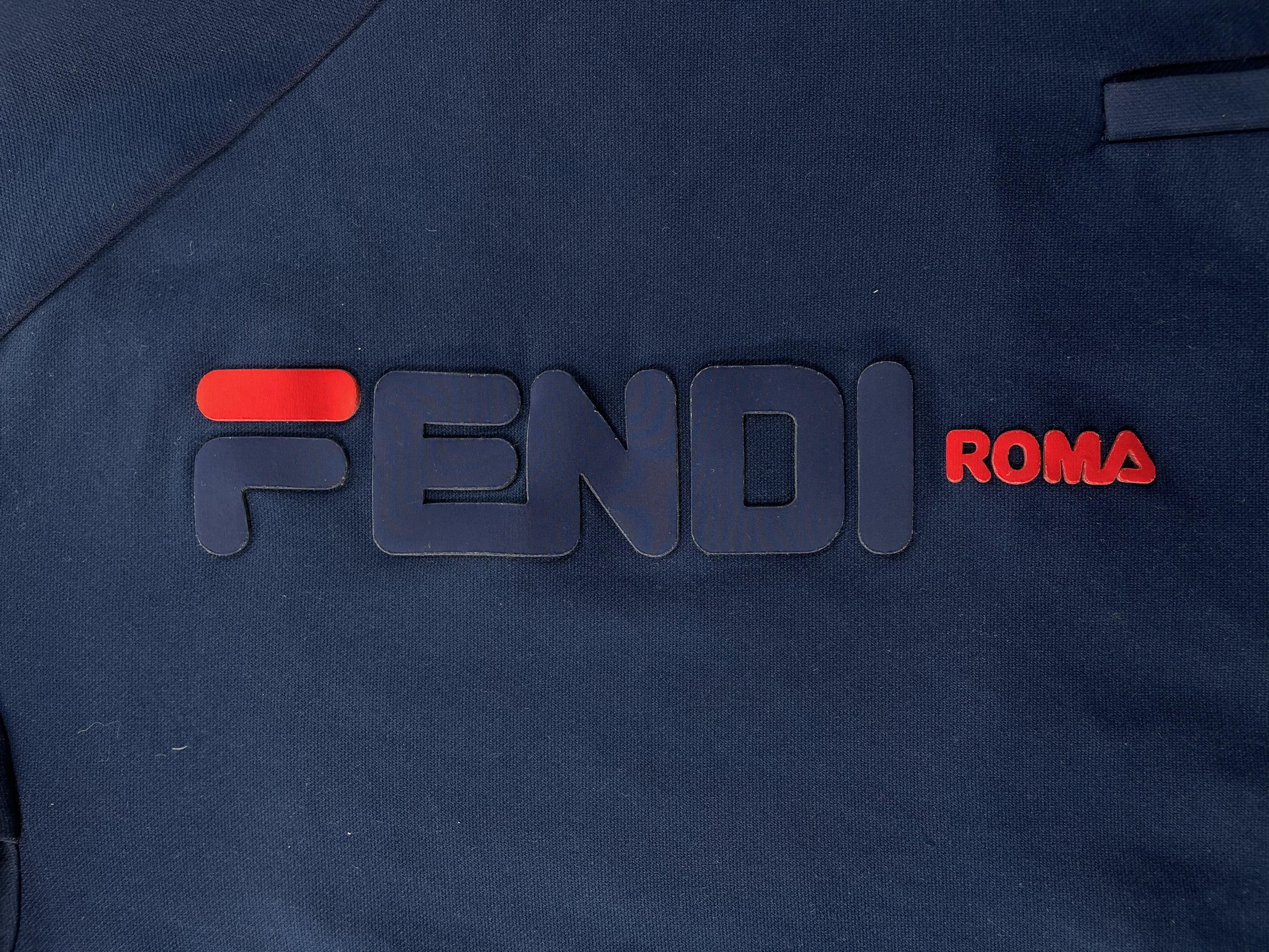 Fendi Logo Navy & Red Hoodie