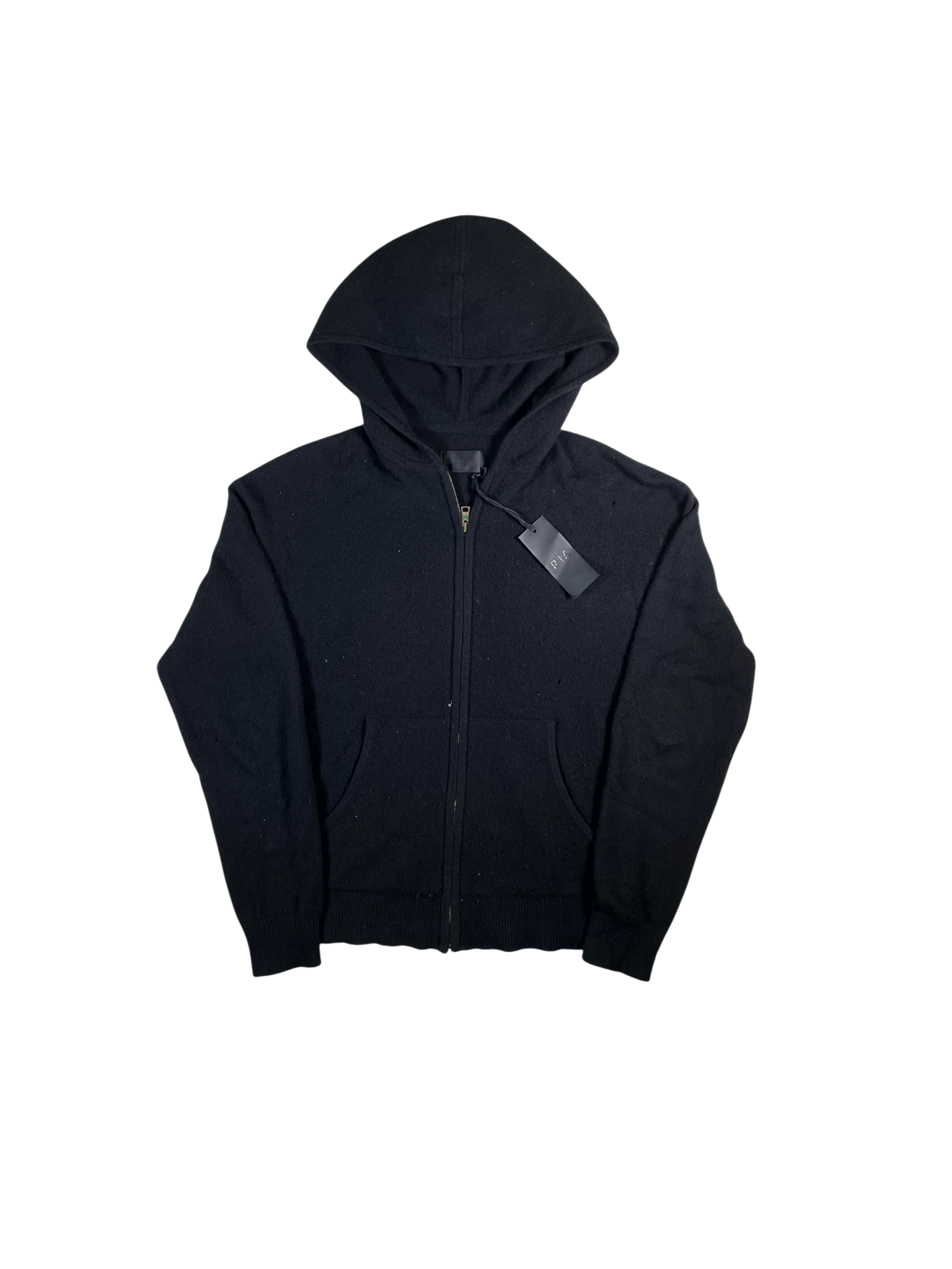 RTA Cashmere Zip Up Black Hoodie