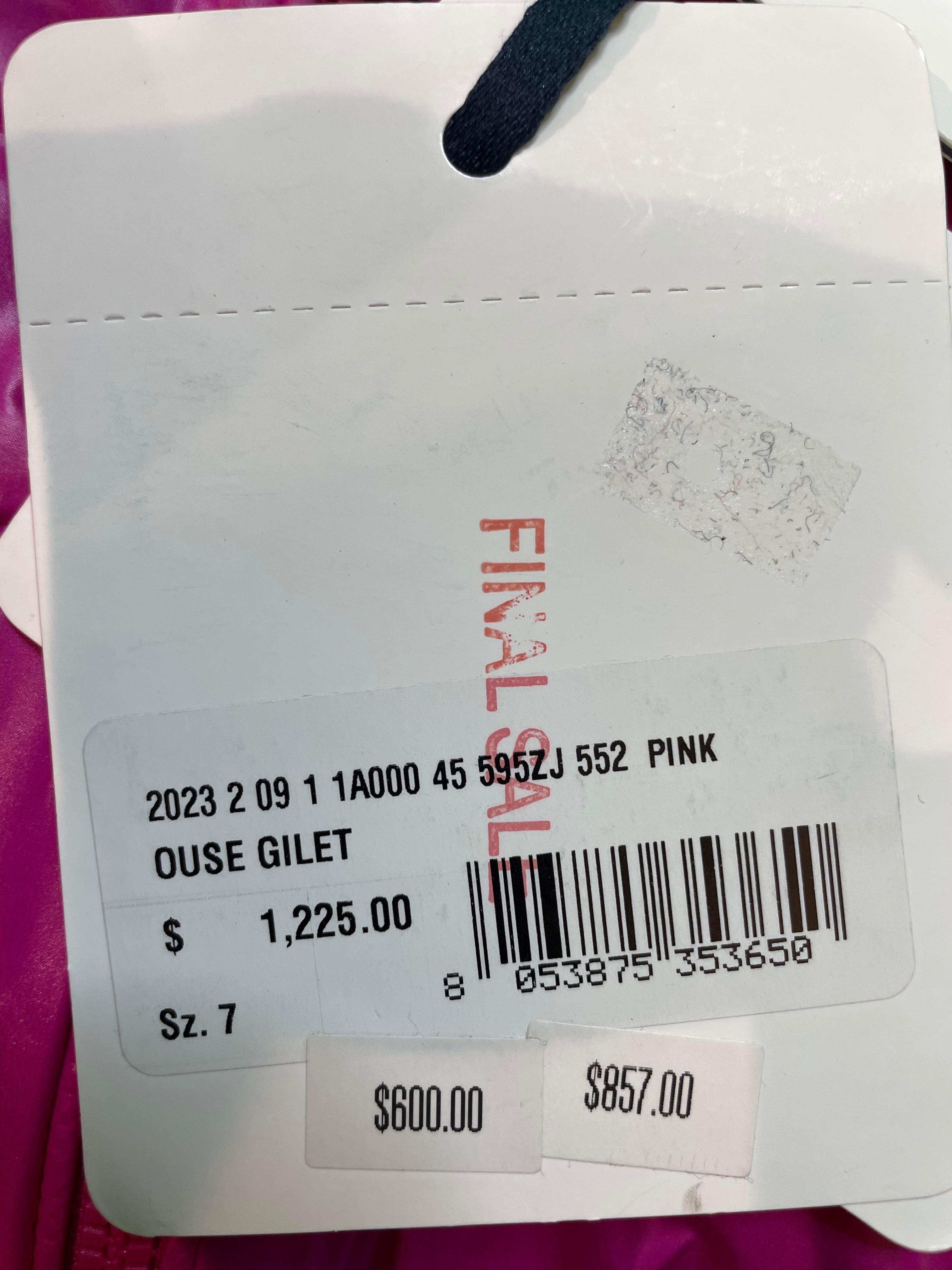 Moncler Retractable Hood Pink Vest