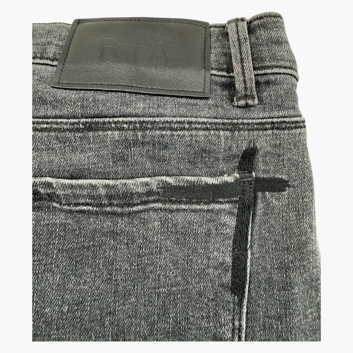 RTA Grey Wash Embroidered Jeans