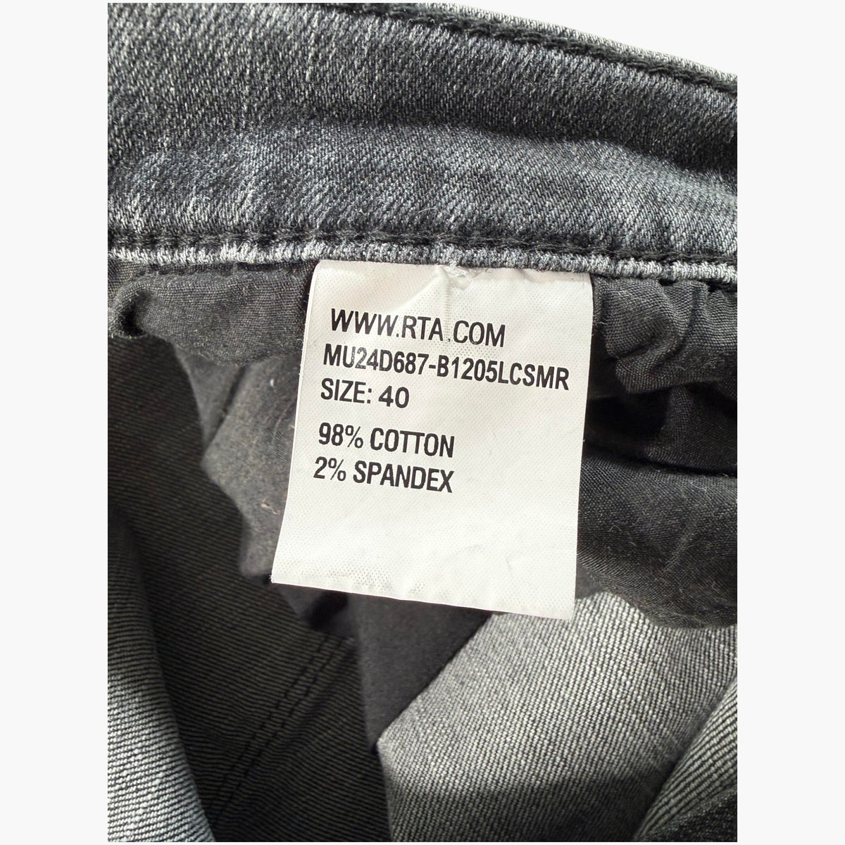 RTA Grey Wash Embroidered Jeans