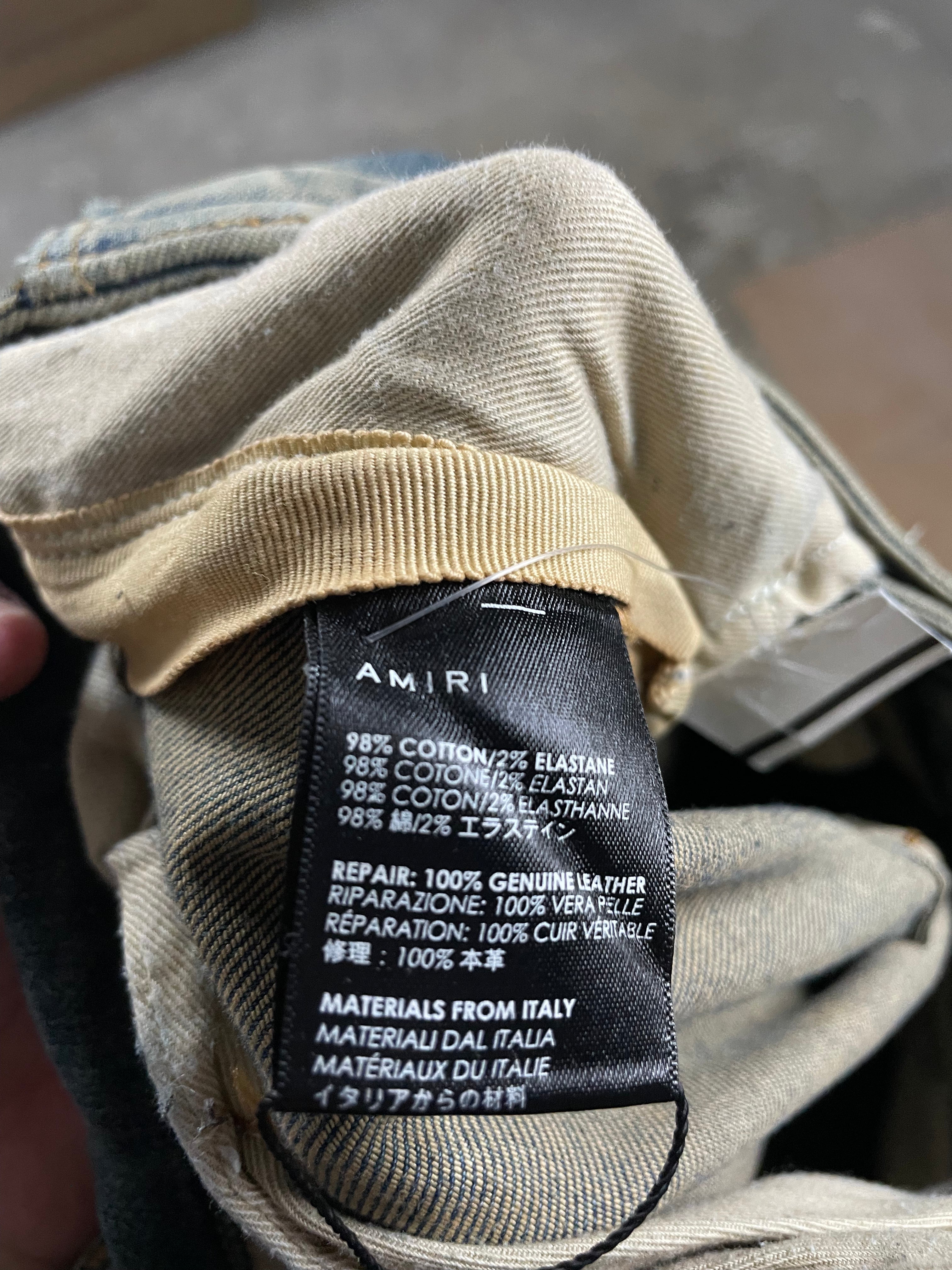 Amiri Cargos Vintage Wash Black Patch Jeans