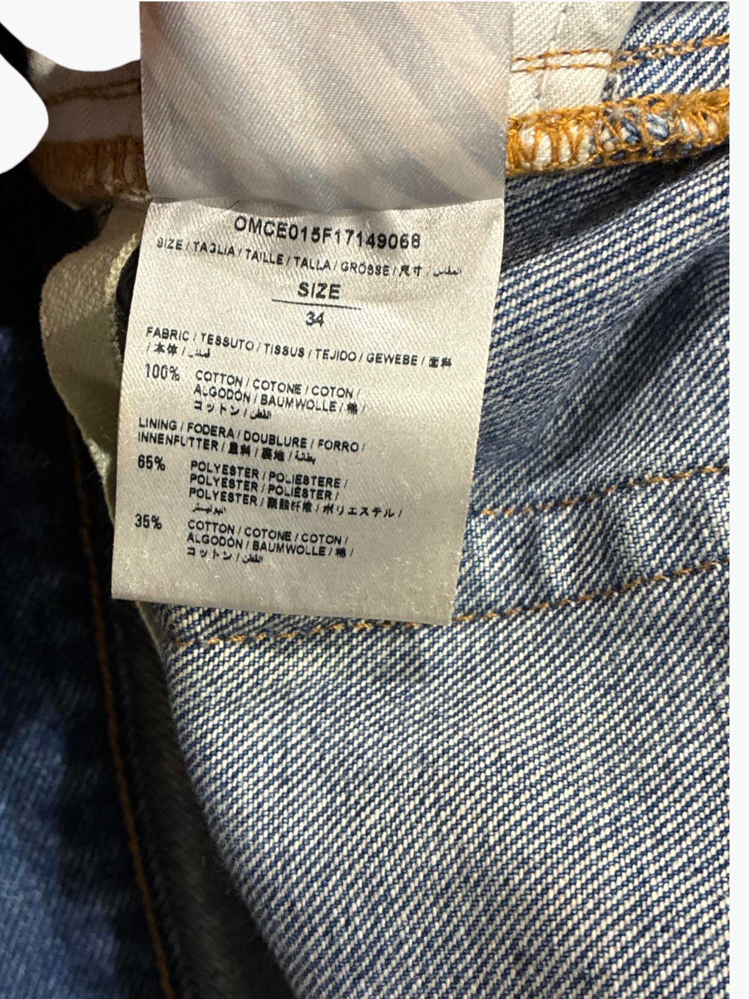 Off White Light Wash Embroidered Jeans