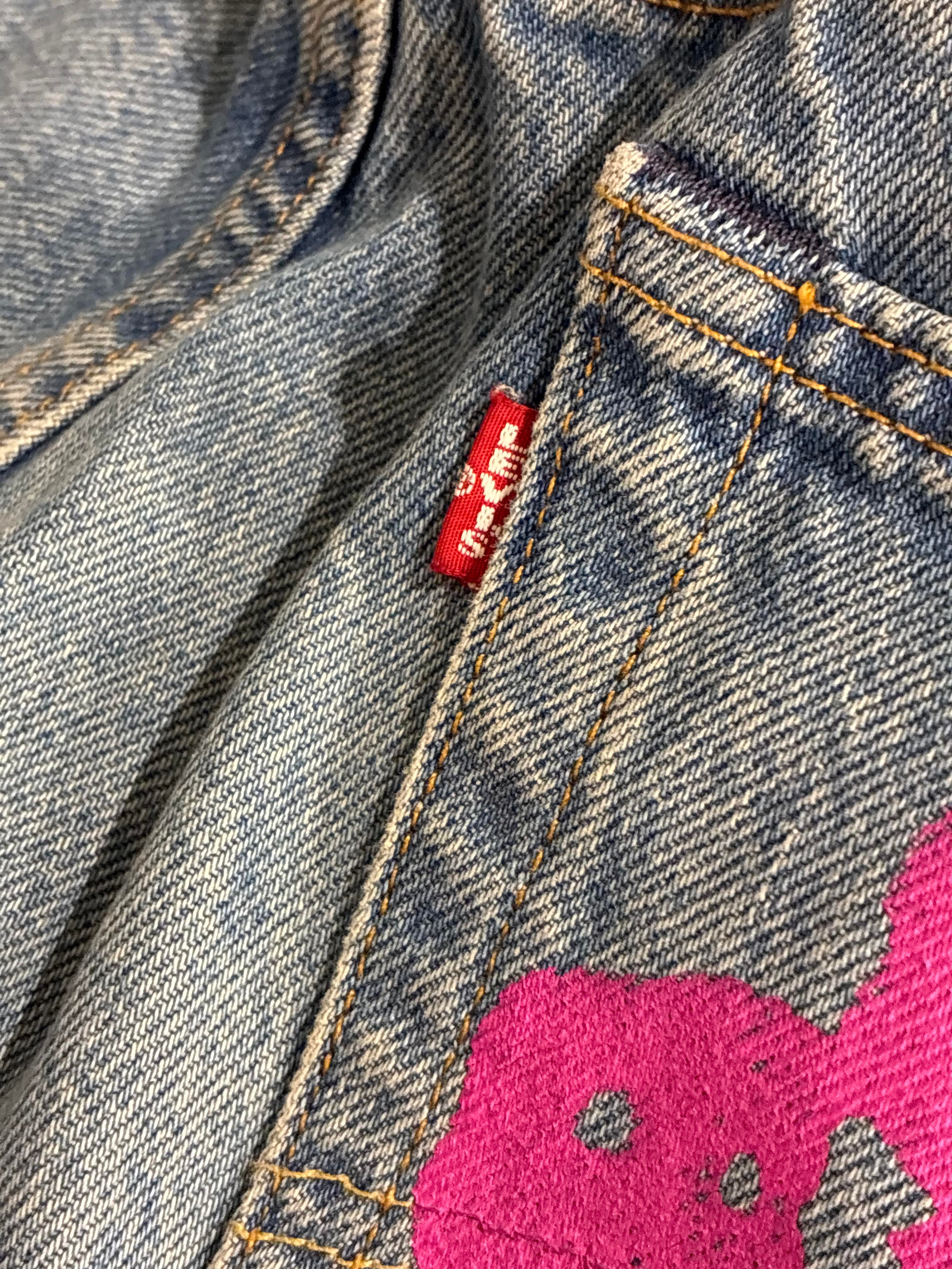 Denim Tears  Pink & Blue BSTROY Light Wash Jeans