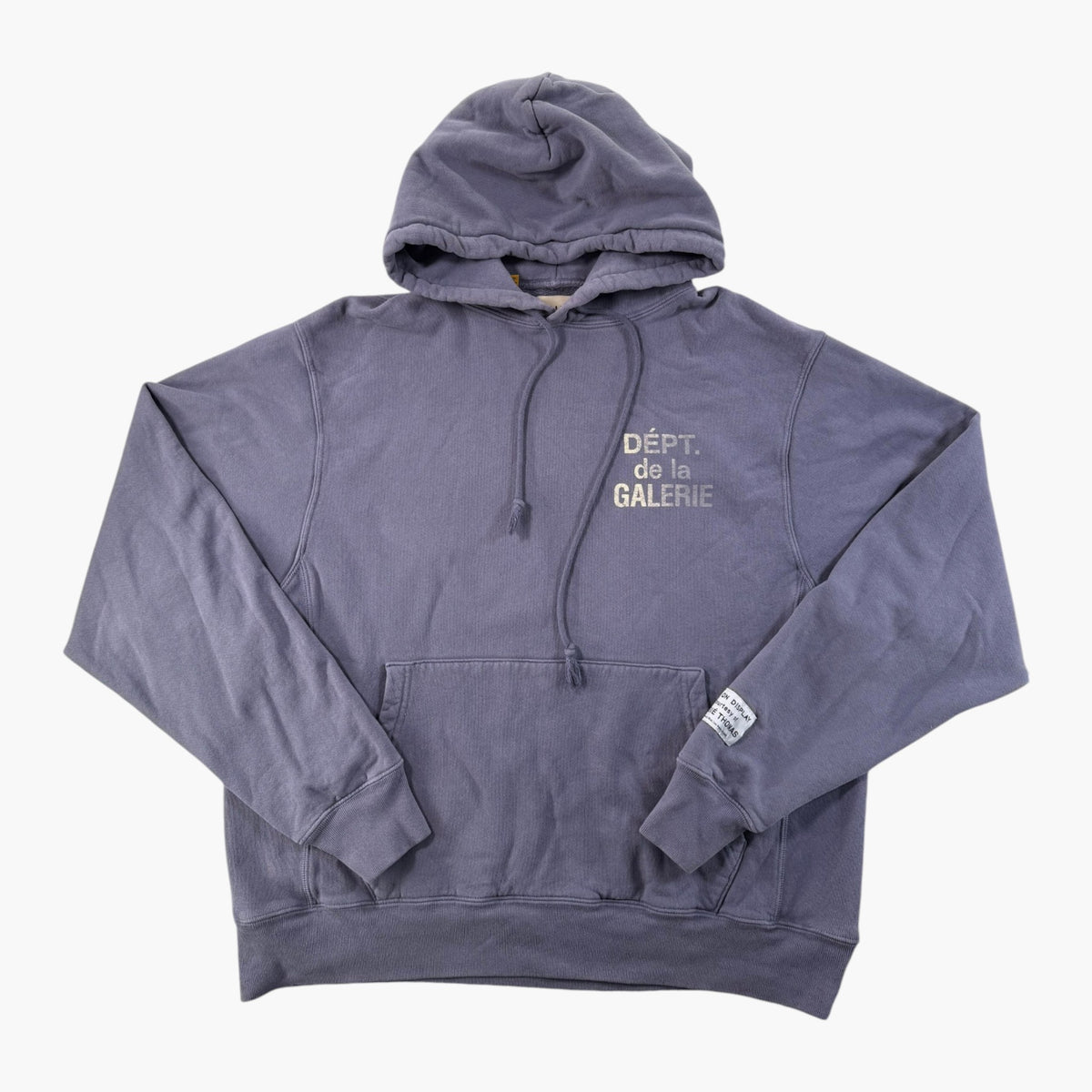 Gallery Dept Cream French Logo Blue Hoodie