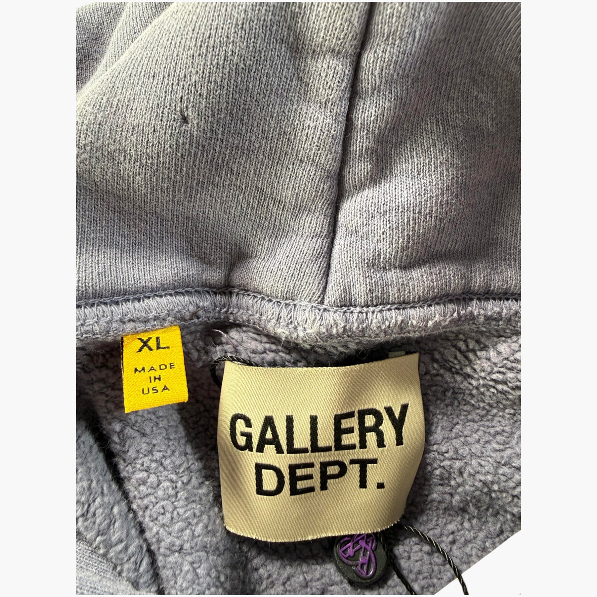 Gallery Dept Cream French Logo Blue Hoodie