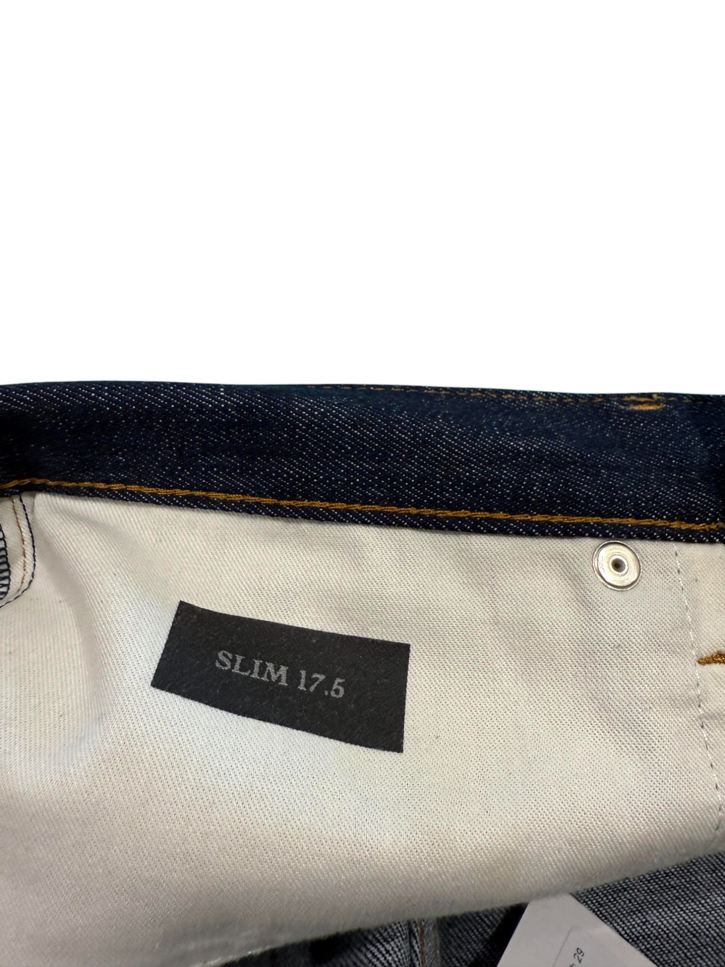Dior Oblique Cuff Logo Dark Wash Blue Jeans