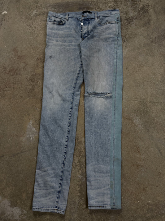 Amiri Jeans Light Wash Baby Blue Stripe Used 36