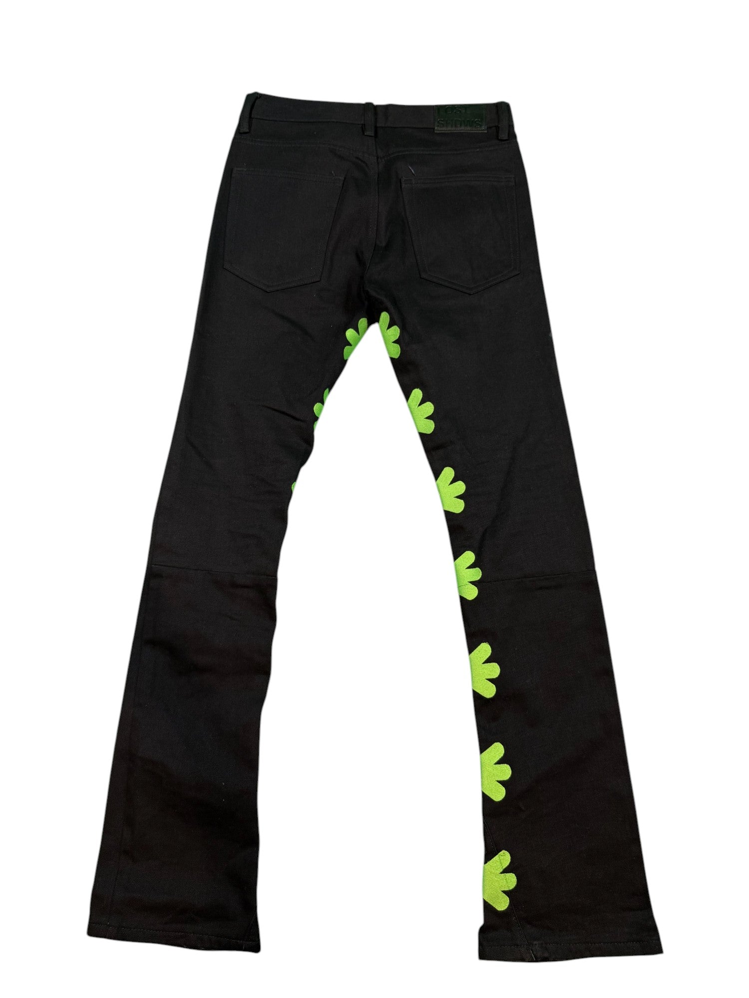 LOST SHDWS Green Floral Black Jeans