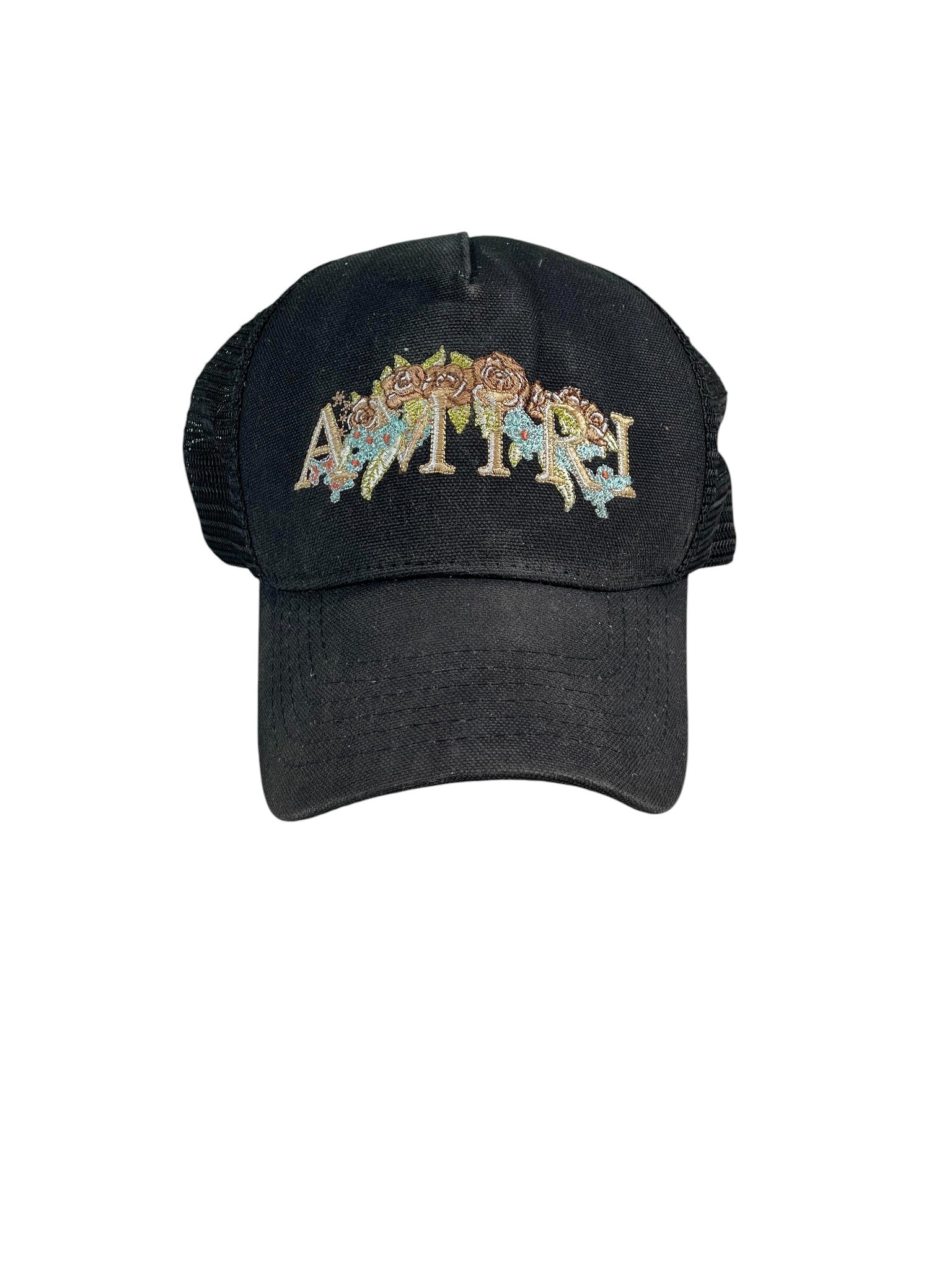 Amiri Embroidered Floral Logo Black Hat