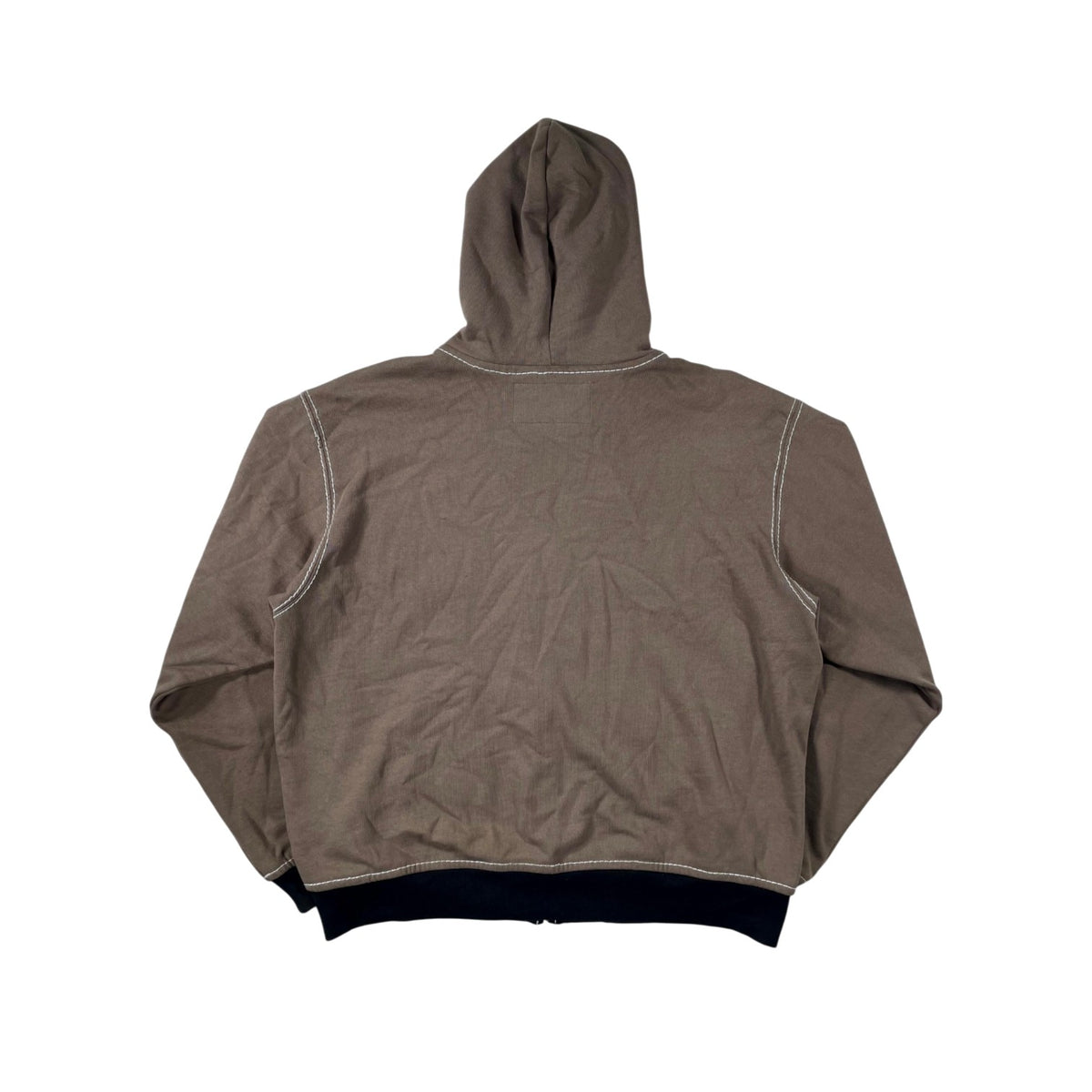 Sp5der Studded Logo Zip Up Brown, Black & Red Hoodie